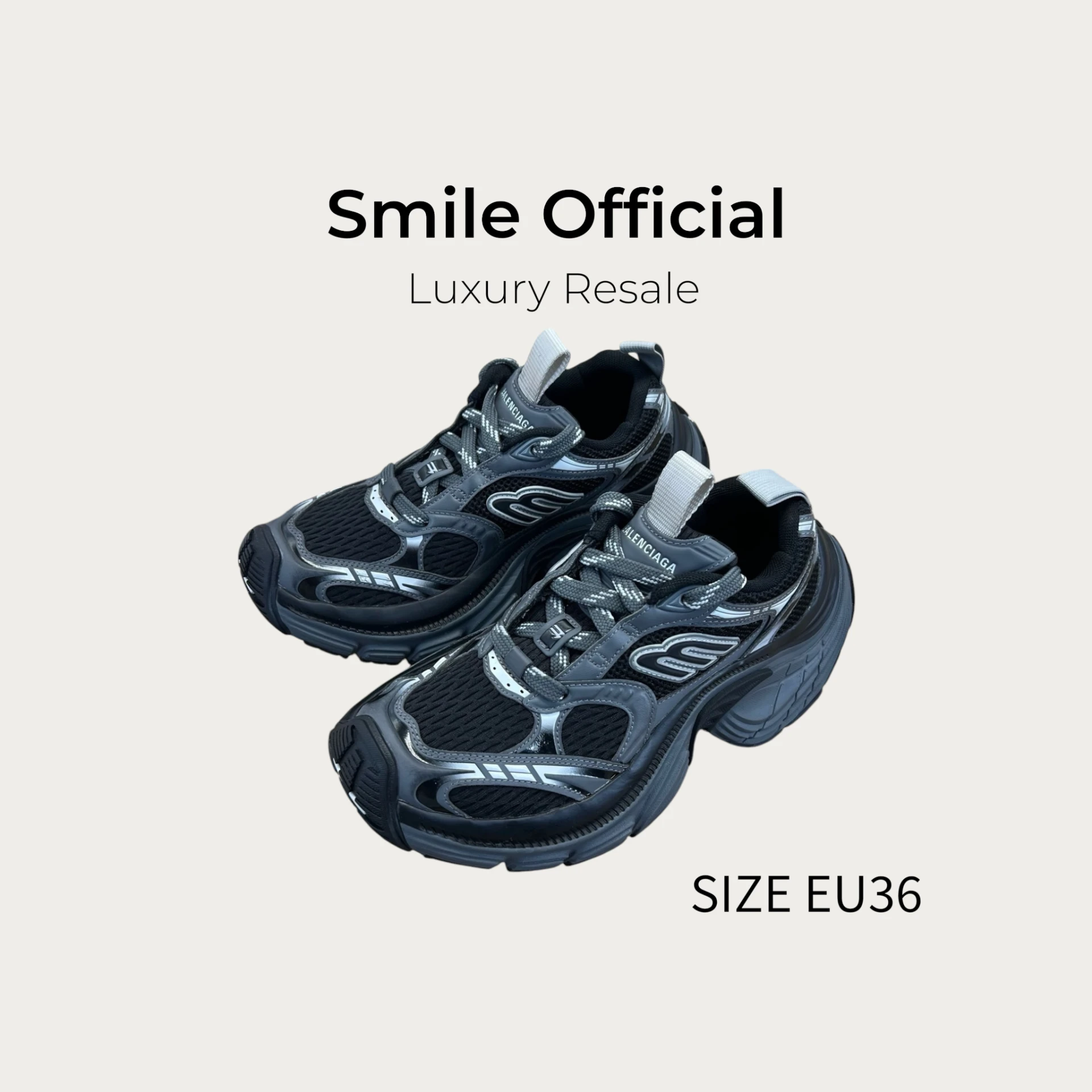 [SMILE] BALENCIAGA 巴黎世家6XL 黑灰拼接