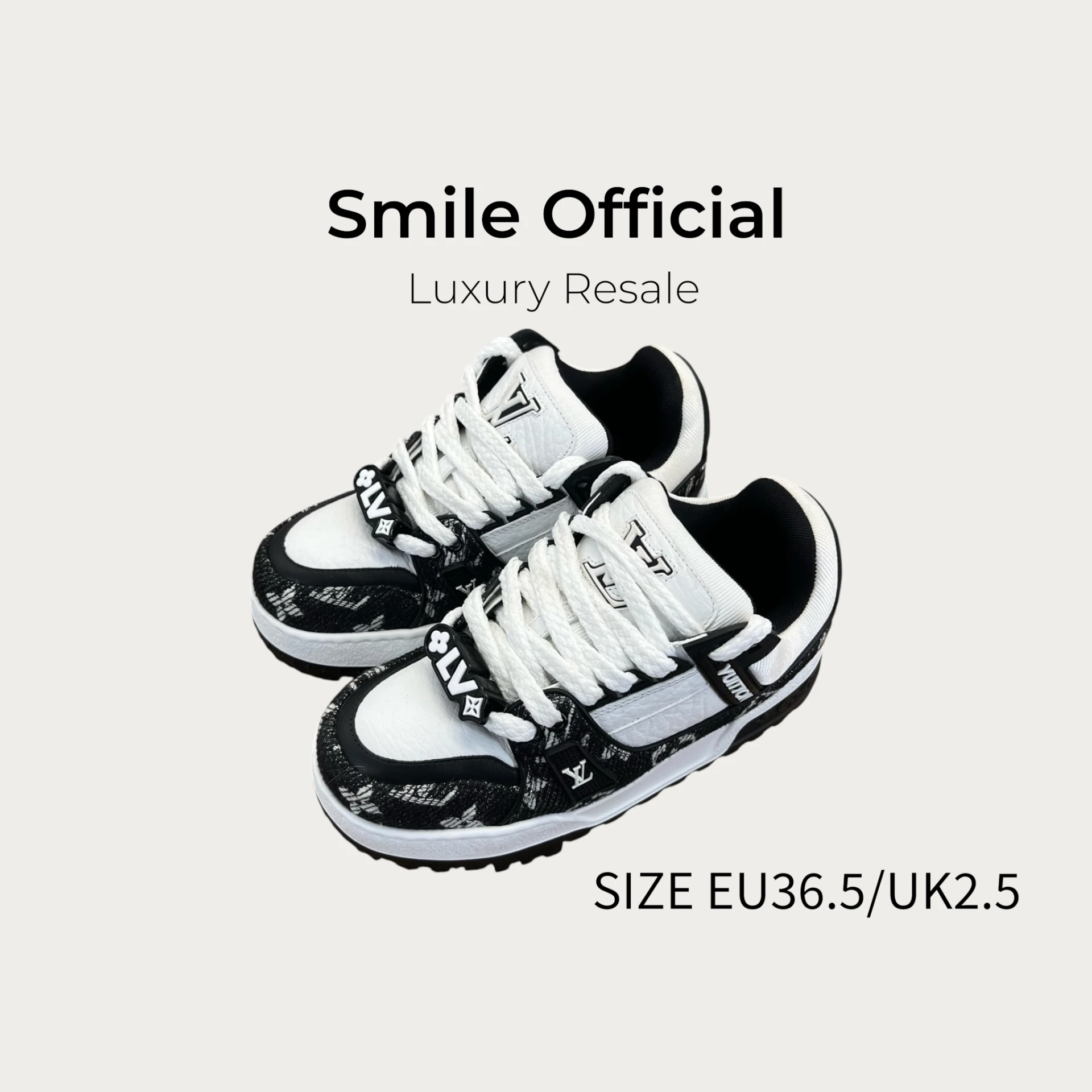 [SMILE] Louis Vuitton lv maxi 黑白牛仔胖丁