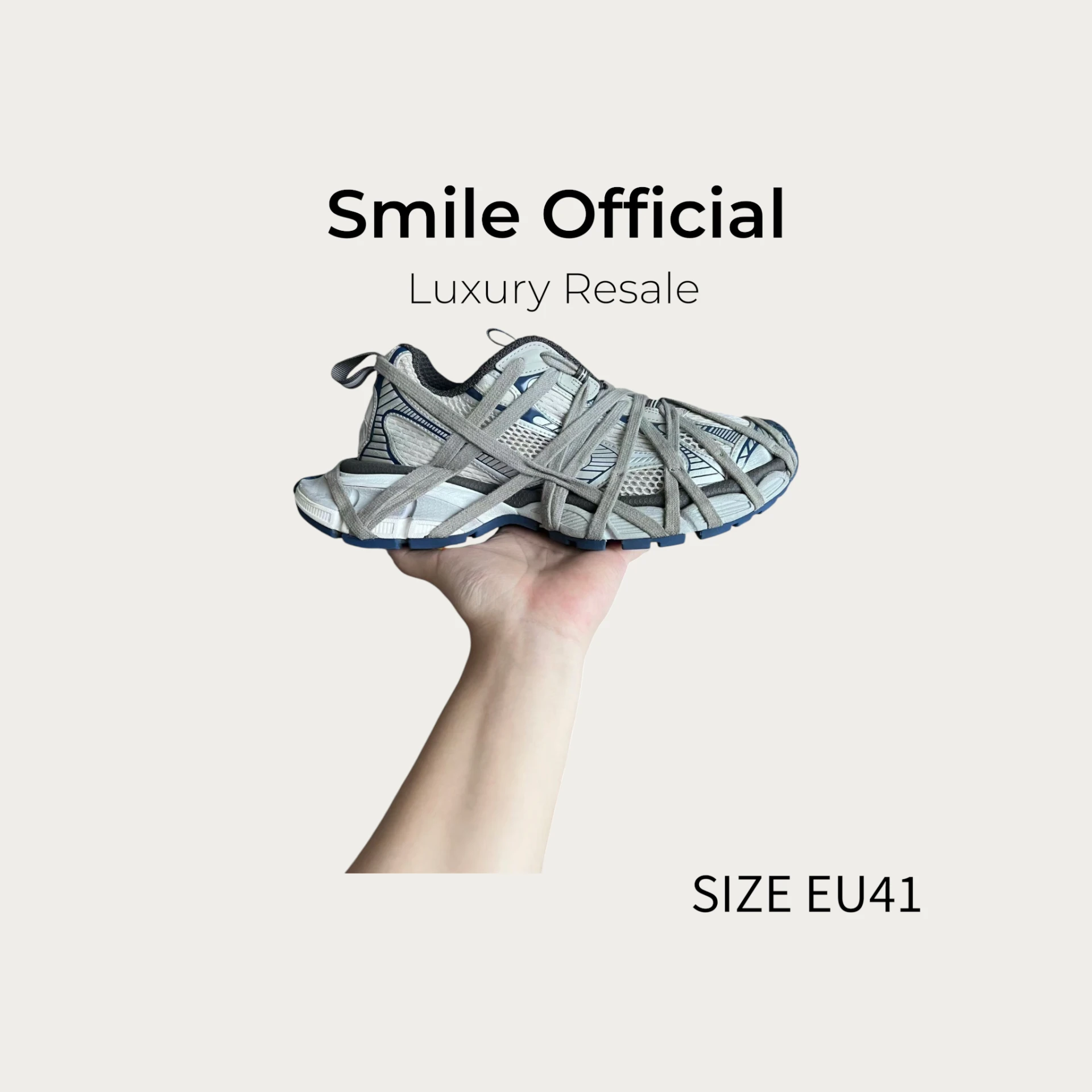 [SMILE] BALENCIAGA 巴黎世家 3xl 瘋狂綁帶 白藍