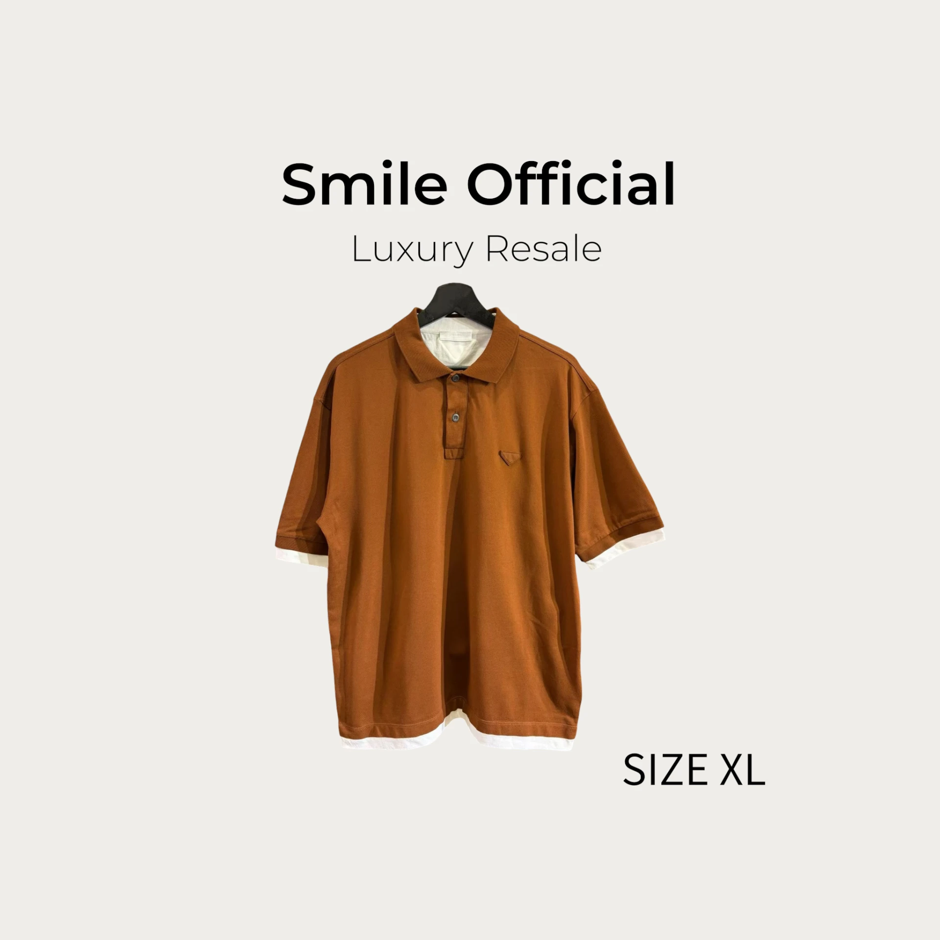 [SMILE] Prada假兩件polo短袖  棕色款