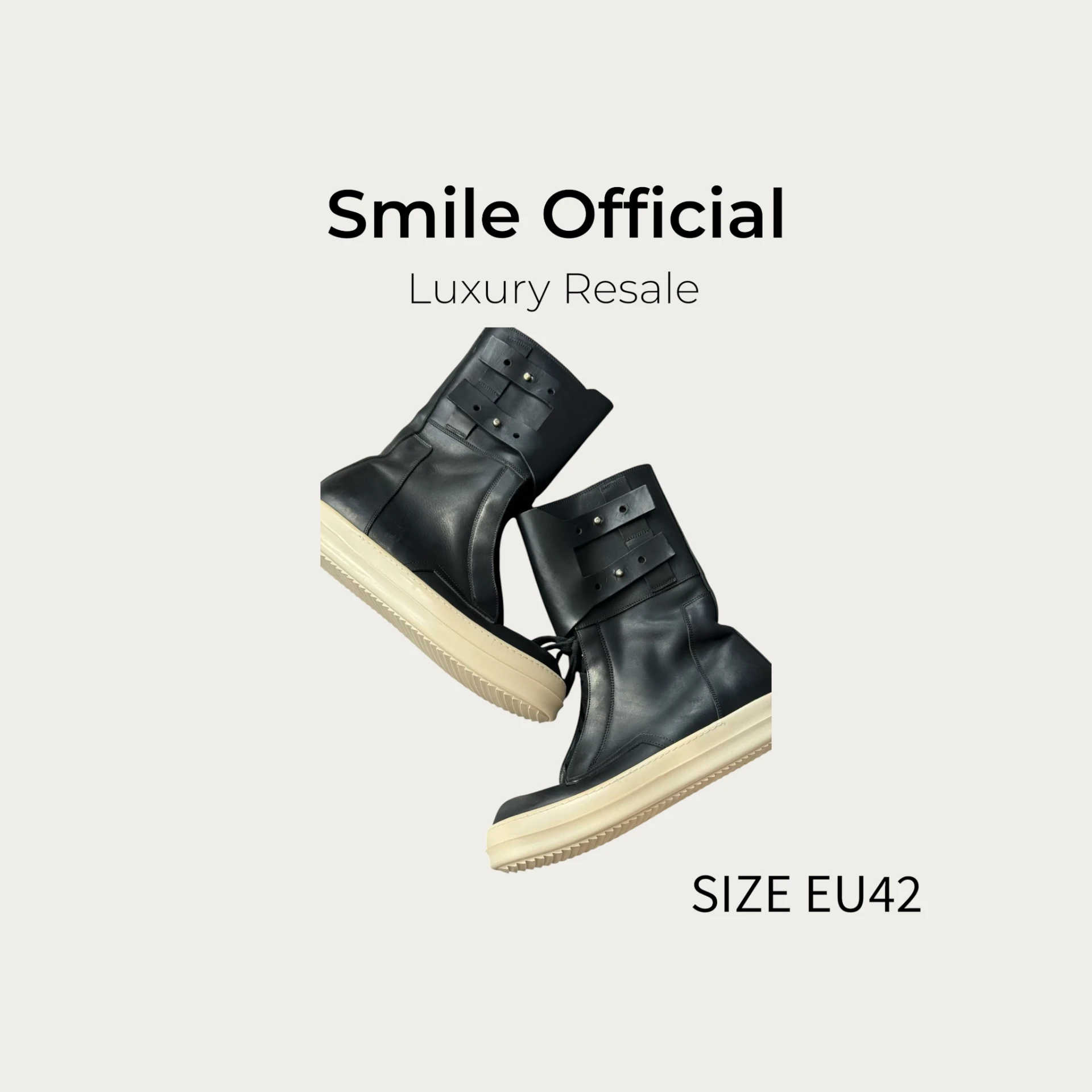 [SMILE] Rick Owens RO 主線秀款高筒軍靴 黑白色