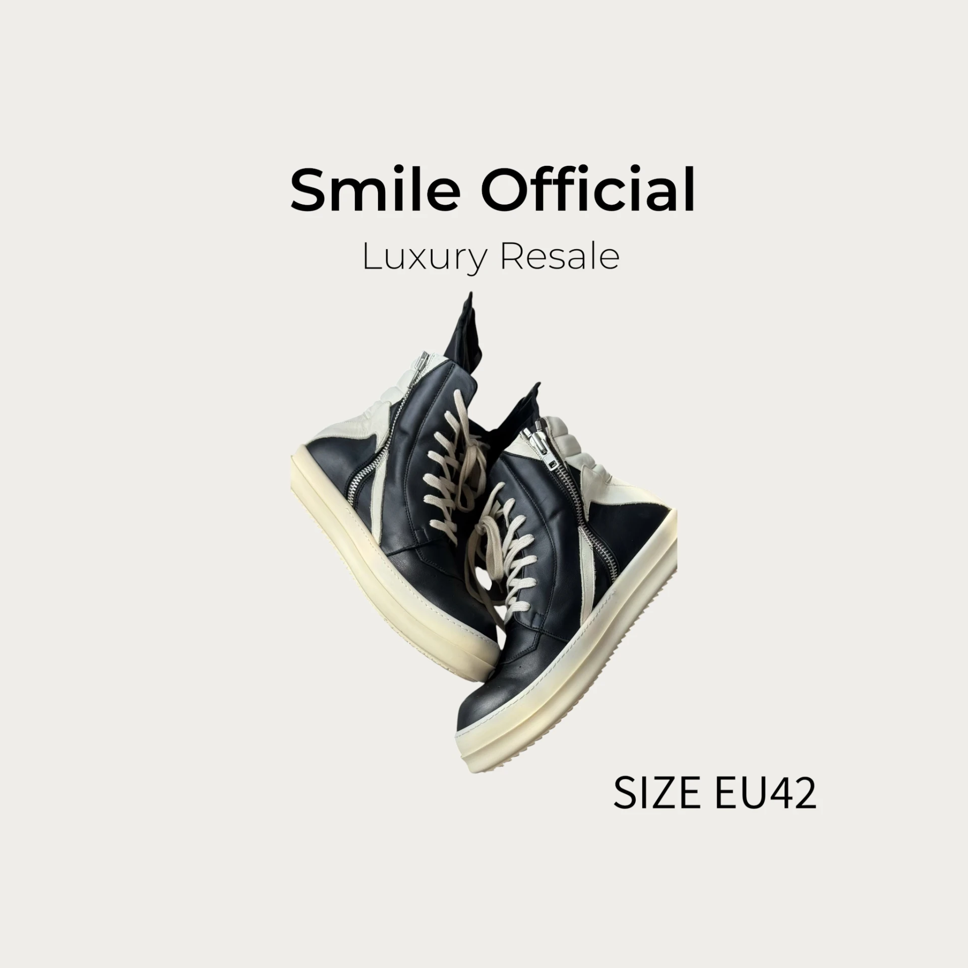 [SMILE] Rick Owens RO 主線 倒三角 黑白 休閒鞋