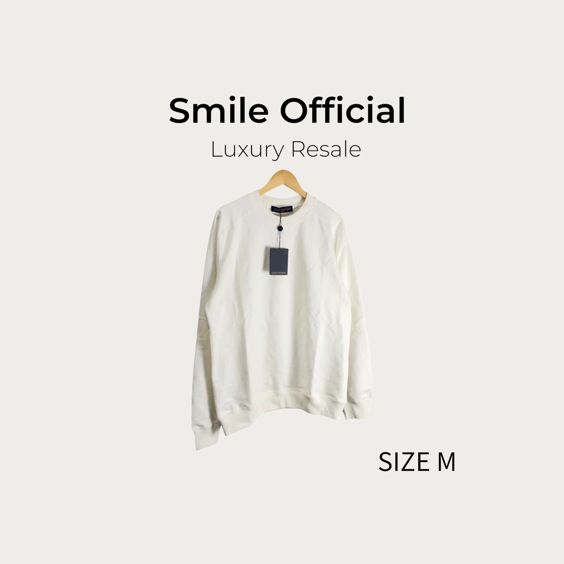[SMILE] Louis Vuitton LV白色鏤空滿logo衛衣
