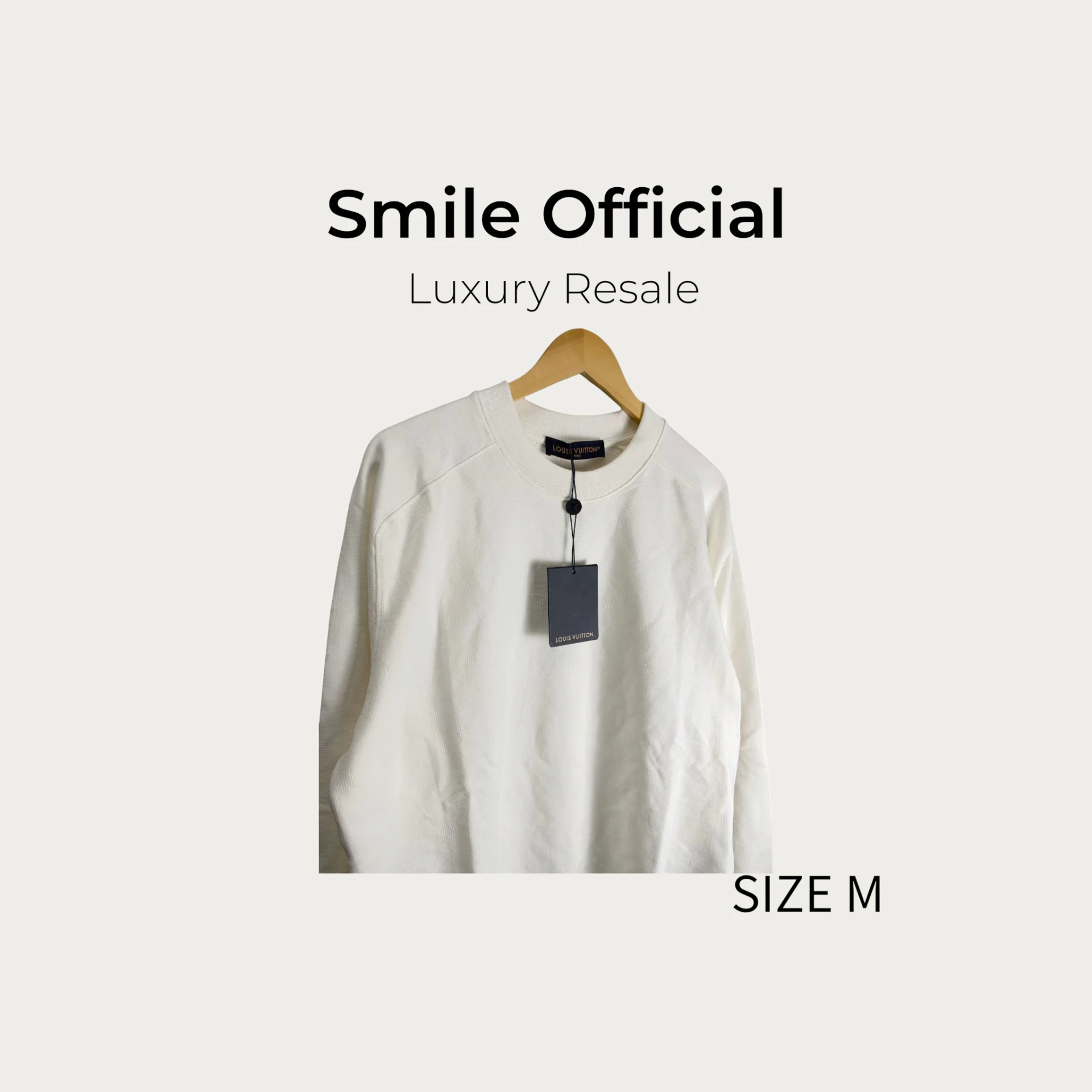 [SMILE] Louis Vuitton LV白色鏤空滿logo衛衣