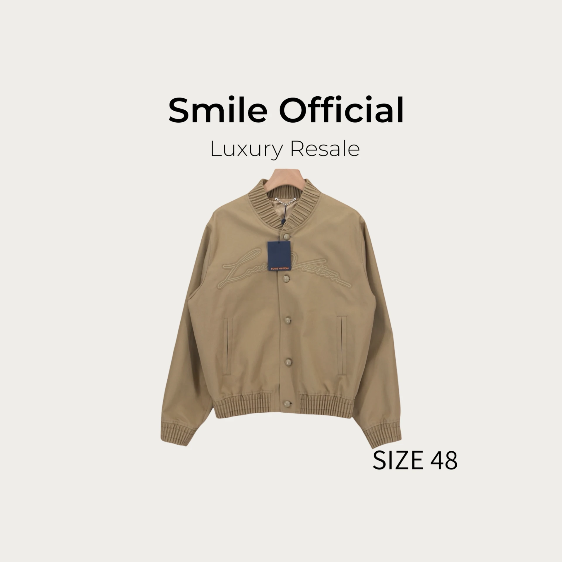 [SMILE] Louis Vuitton 菲董系列刺繡珍珠紐扣棒球夾克