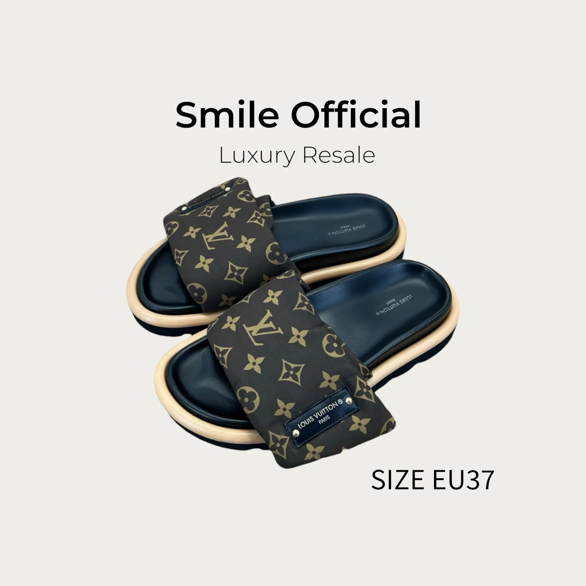 [SMILE] Louis Vuitton LV Pool Pillow Comfort 棕色滿logo拖鞋