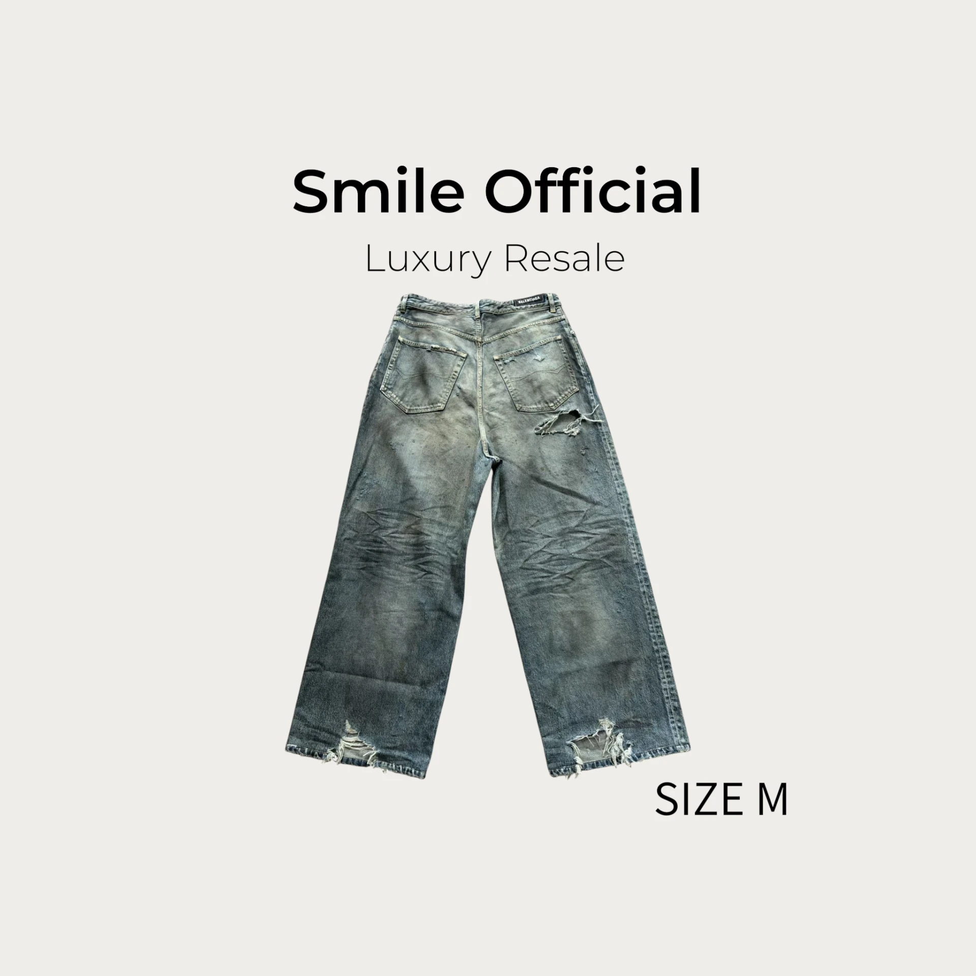 [SMILE] 巴黎世家 Balenciaga 23SS 泥坑秀 油污 大破壞 Baggy牛仔褲