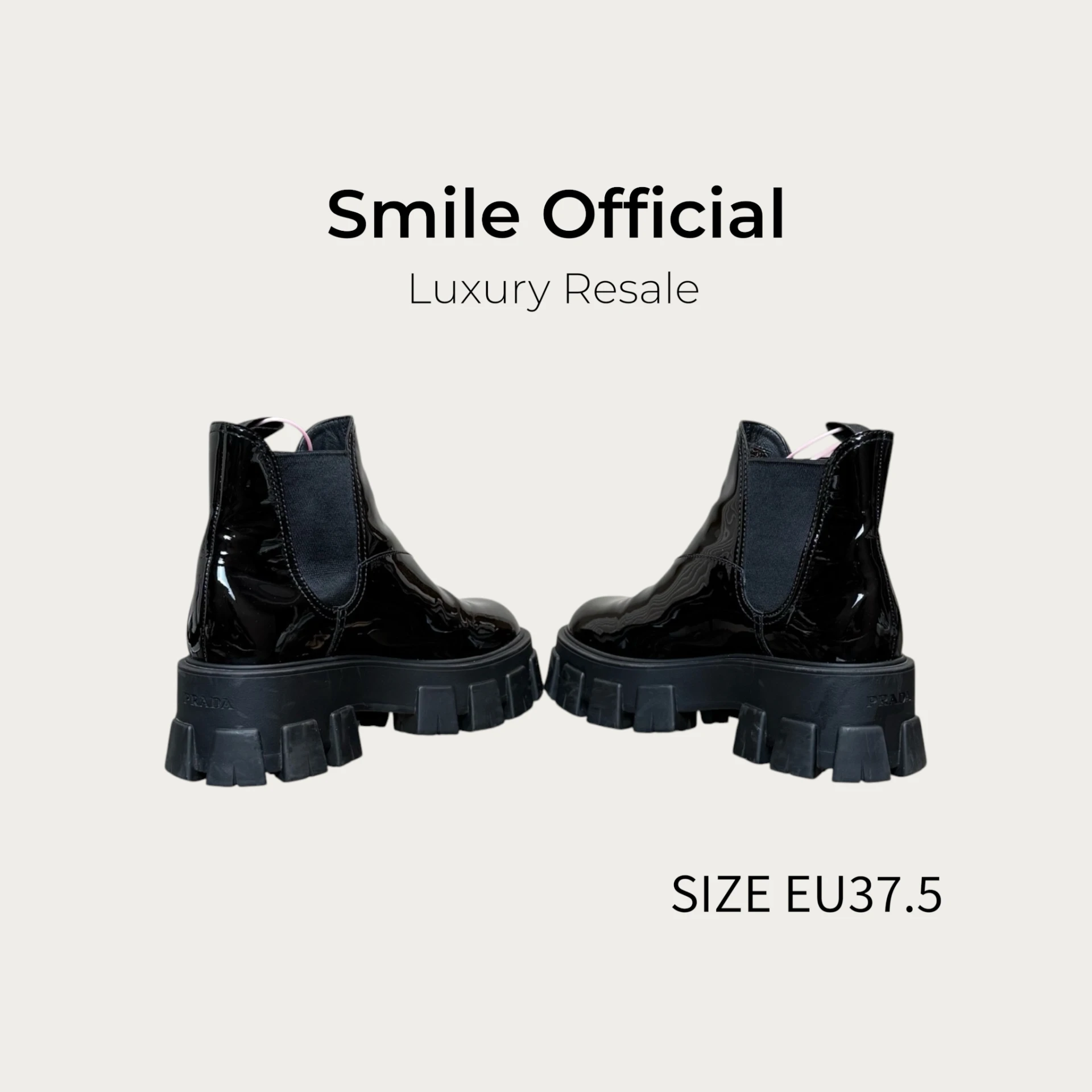 [SMILE] PRADA Monolith 漆面厚底短靴