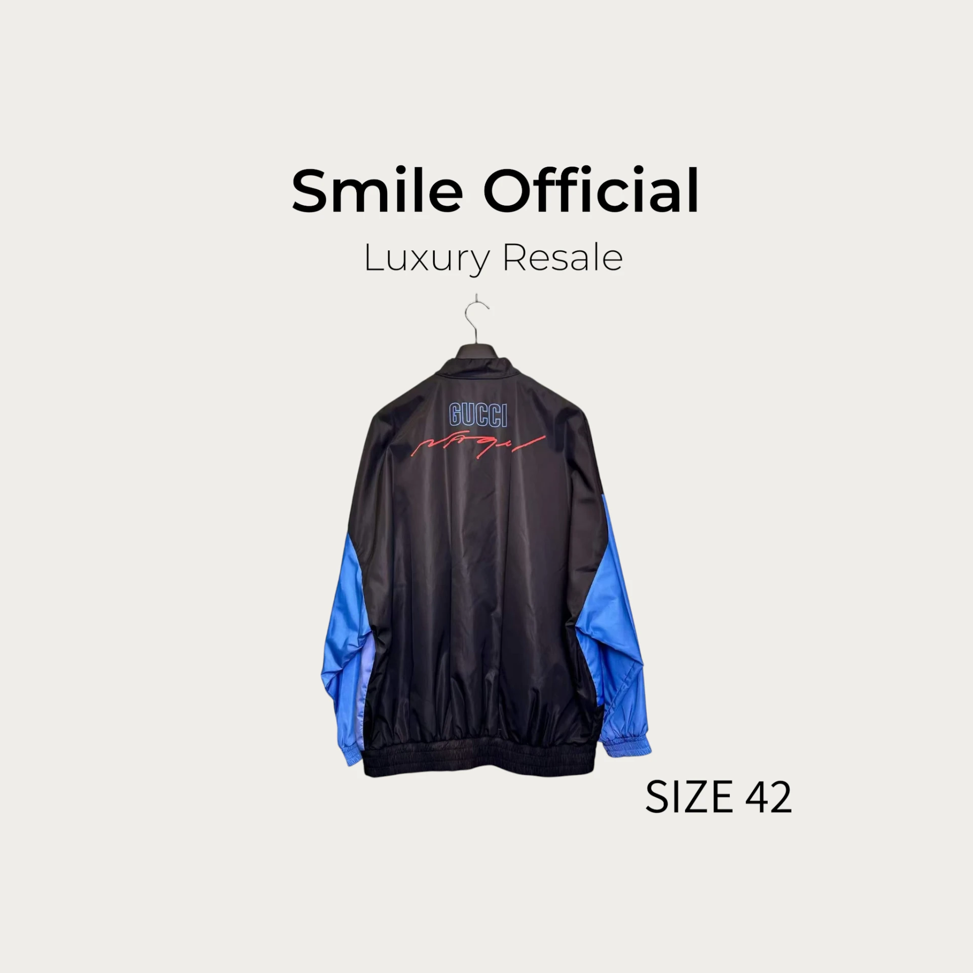 [SMILE] Gucci卡通女頭像背後字母尼龍夾克