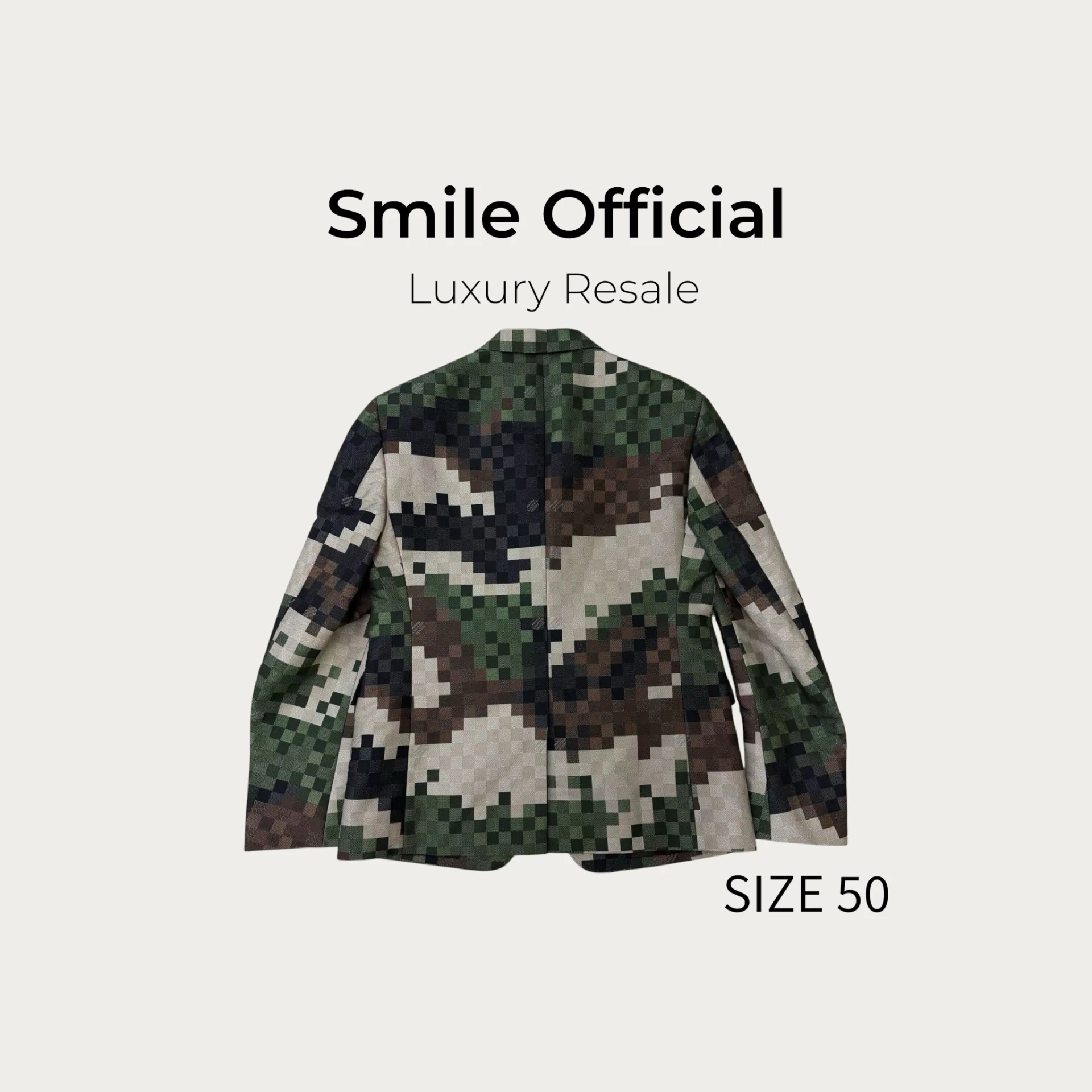 [SMILE] Louis Vuitton LV 菲董 馬賽克 綠色棋盤格西服外套