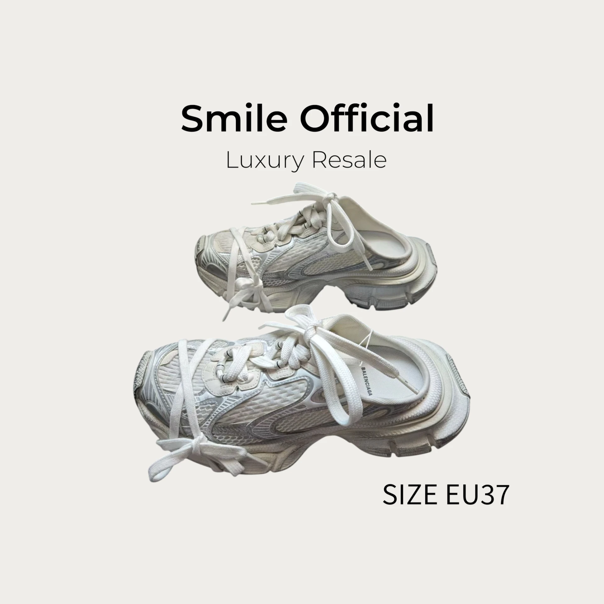 [SMILE] 巴黎世家BALENCIAGA 3XL 白銀半拖