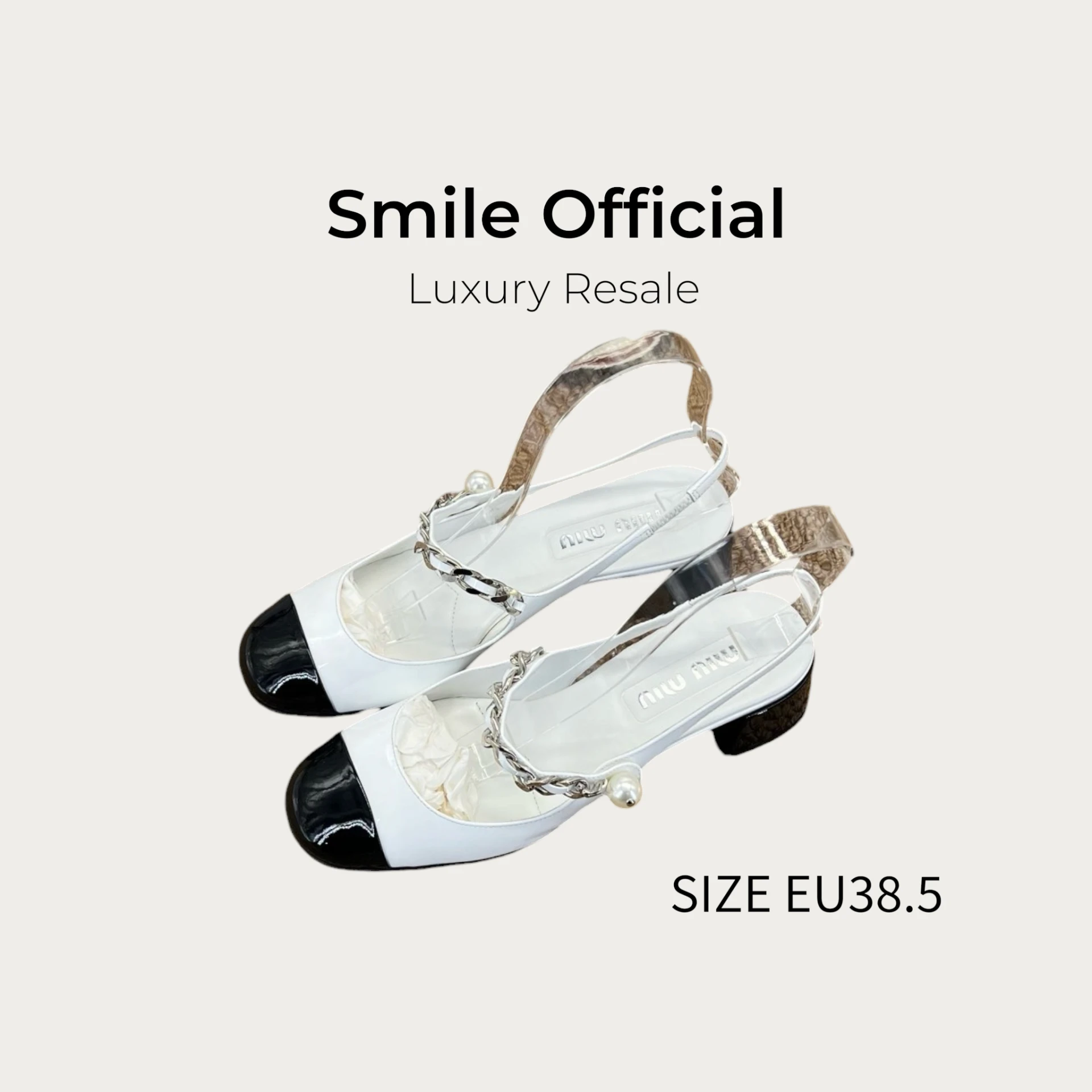[SMILE] miu miu 黑白漆皮瑪麗珍