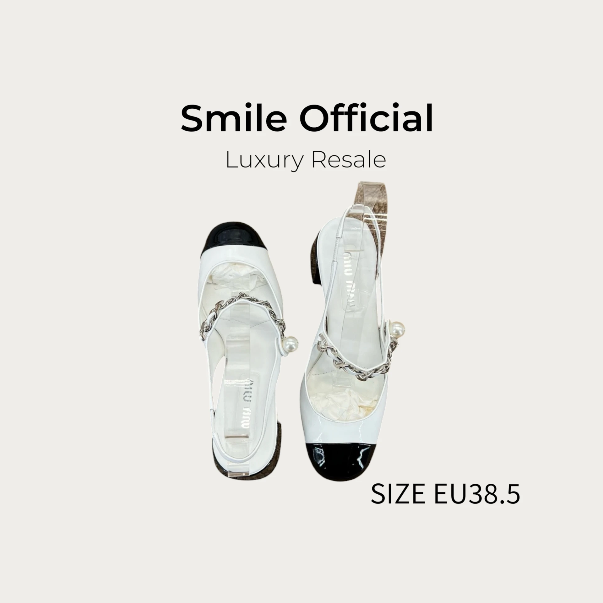 [SMILE] miu miu 黑白漆皮瑪麗珍