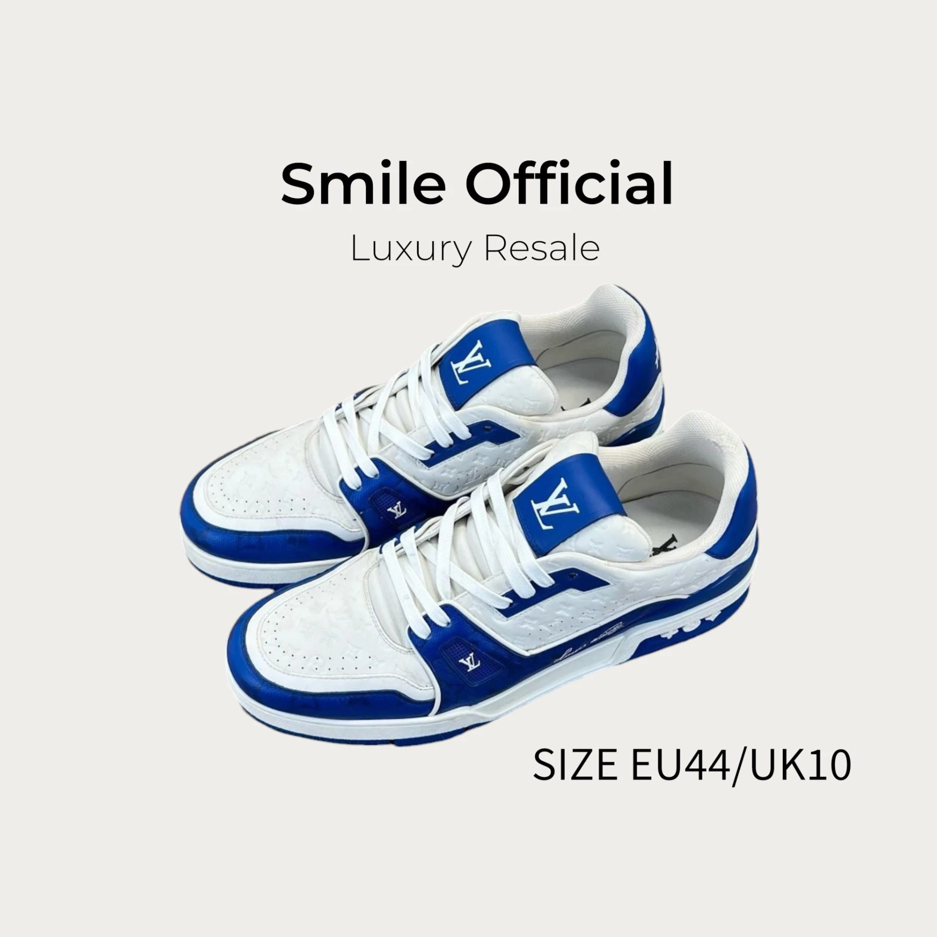 [SMILE] Louis Vuitton lv trainer 白藍浮雕