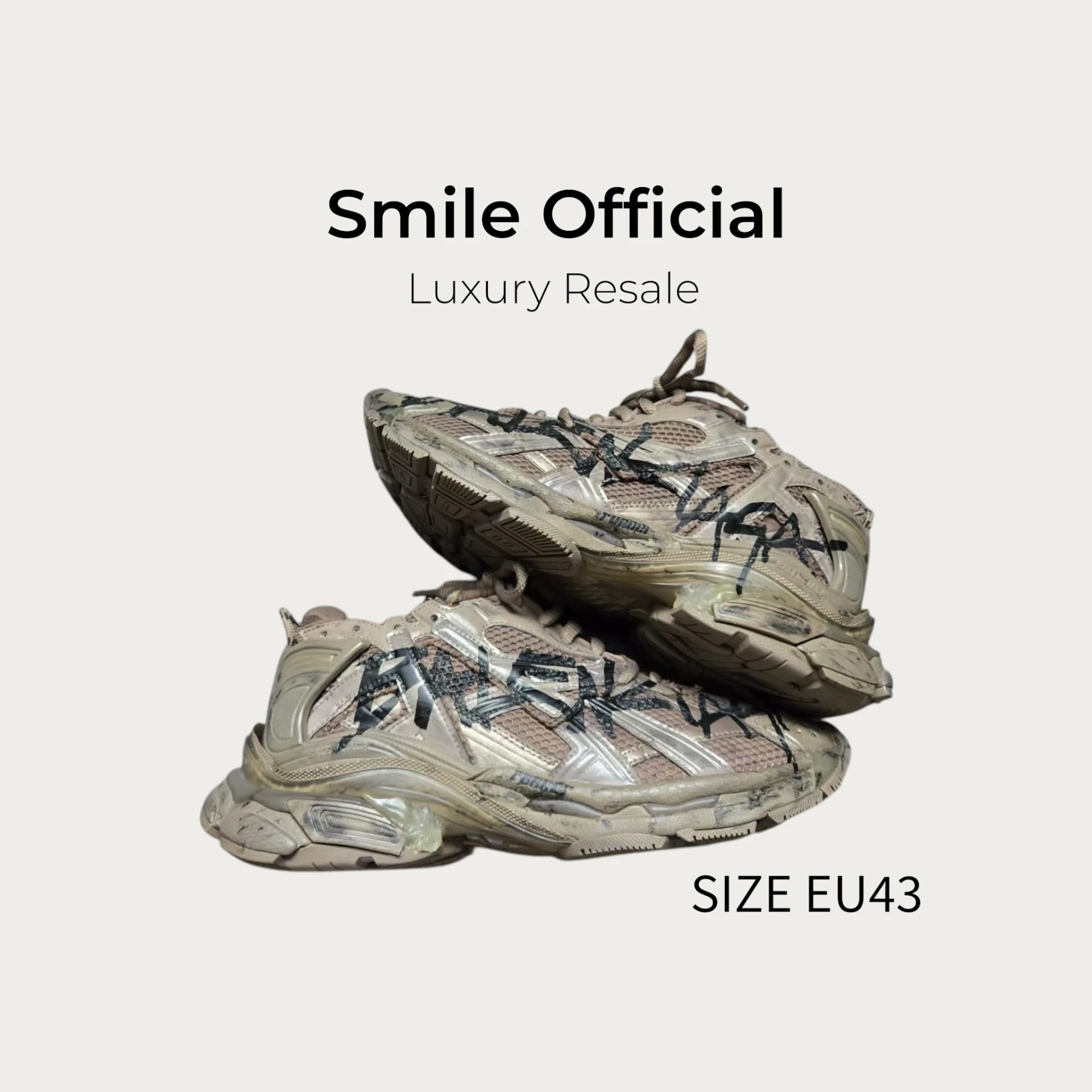 [SMILE] 巴黎世家BALENCIAGA RUNNER 棕塗鴉
