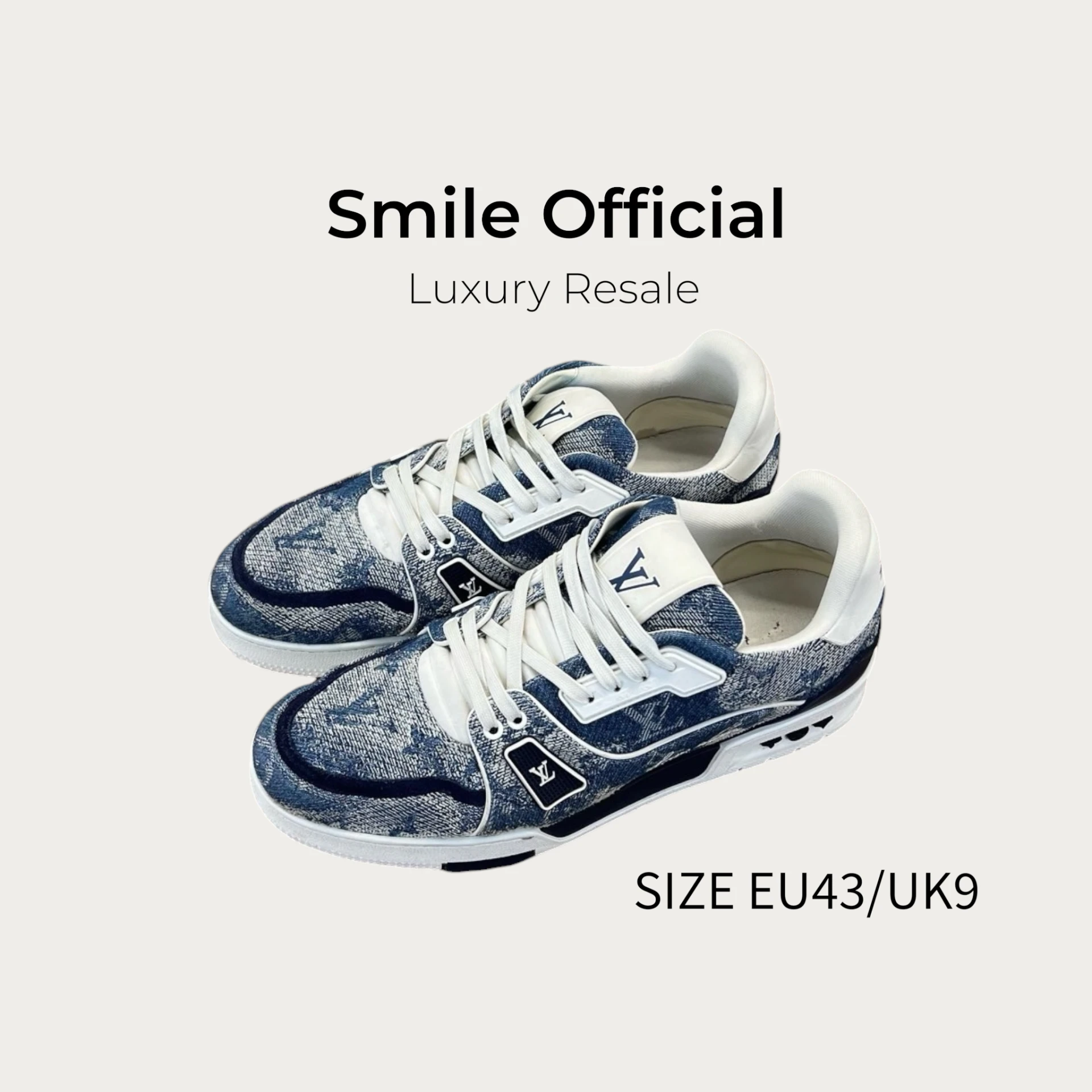 [SMILE] Louis Vuitton lv trainer 水洗牛仔白藍