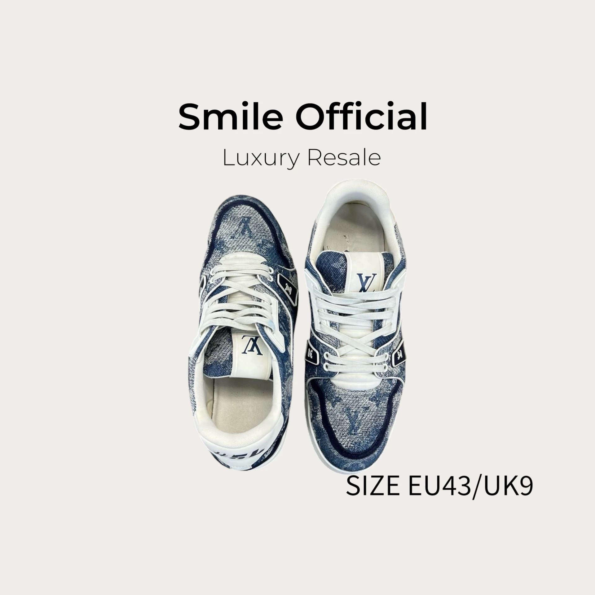 [SMILE] Louis Vuitton lv trainer 水洗牛仔白藍