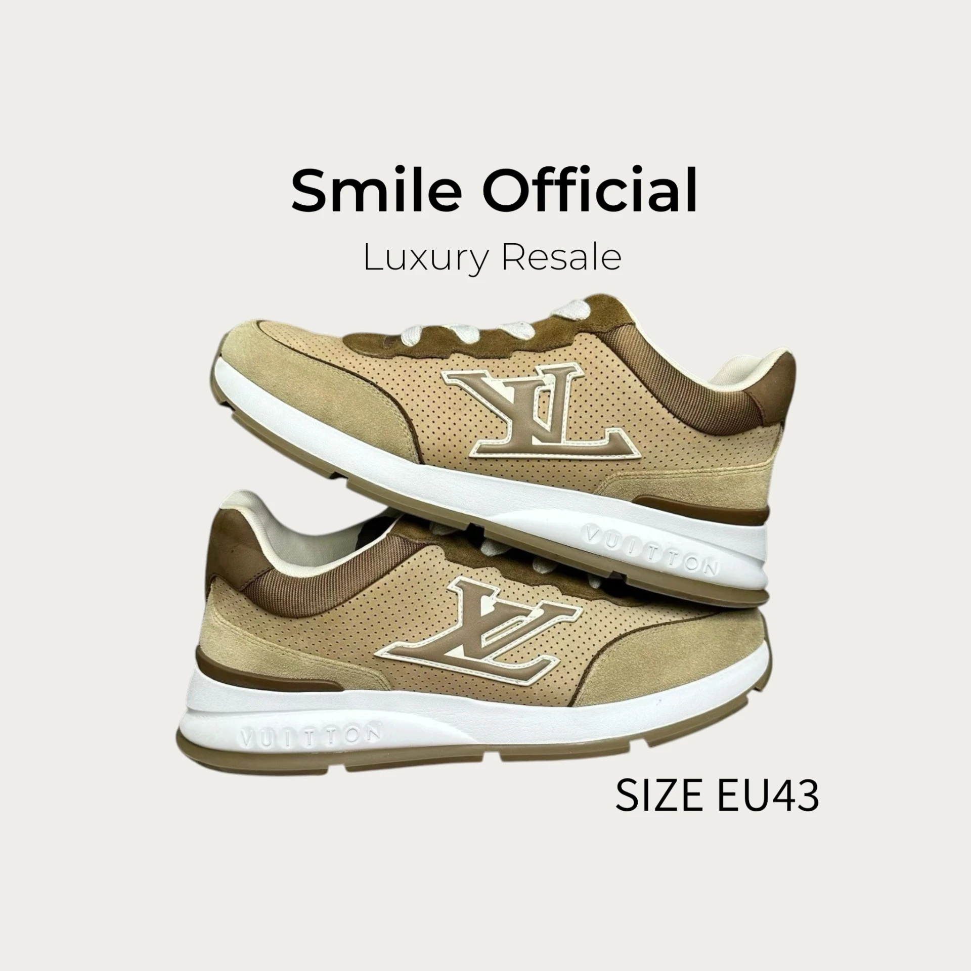 [SMILE] LOUIS VUITTON Lv Classic 栗色麂皮運動鞋