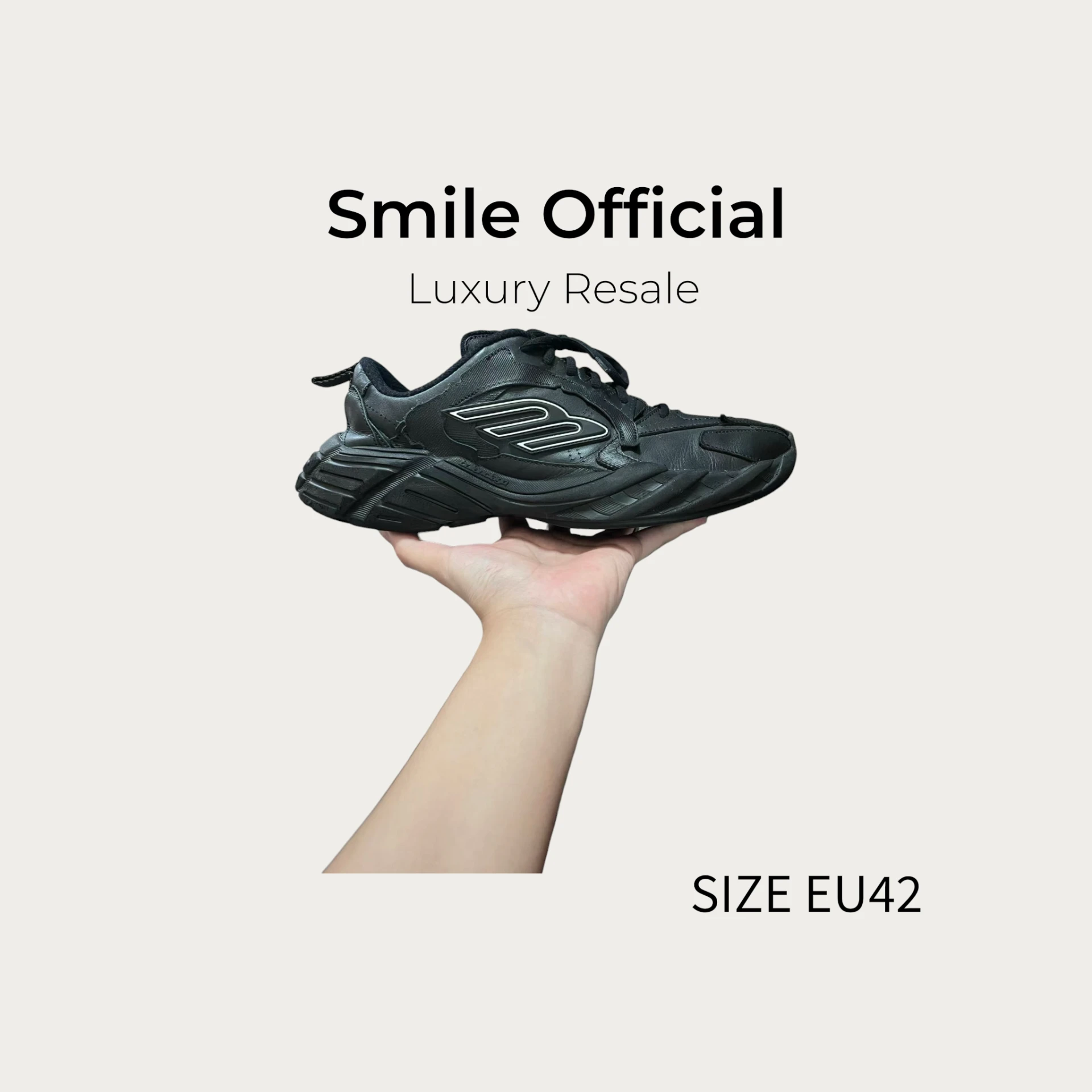 [SMILE] BALENCIAGA 巴黎世家 monday 黑色 皮革休閒鞋