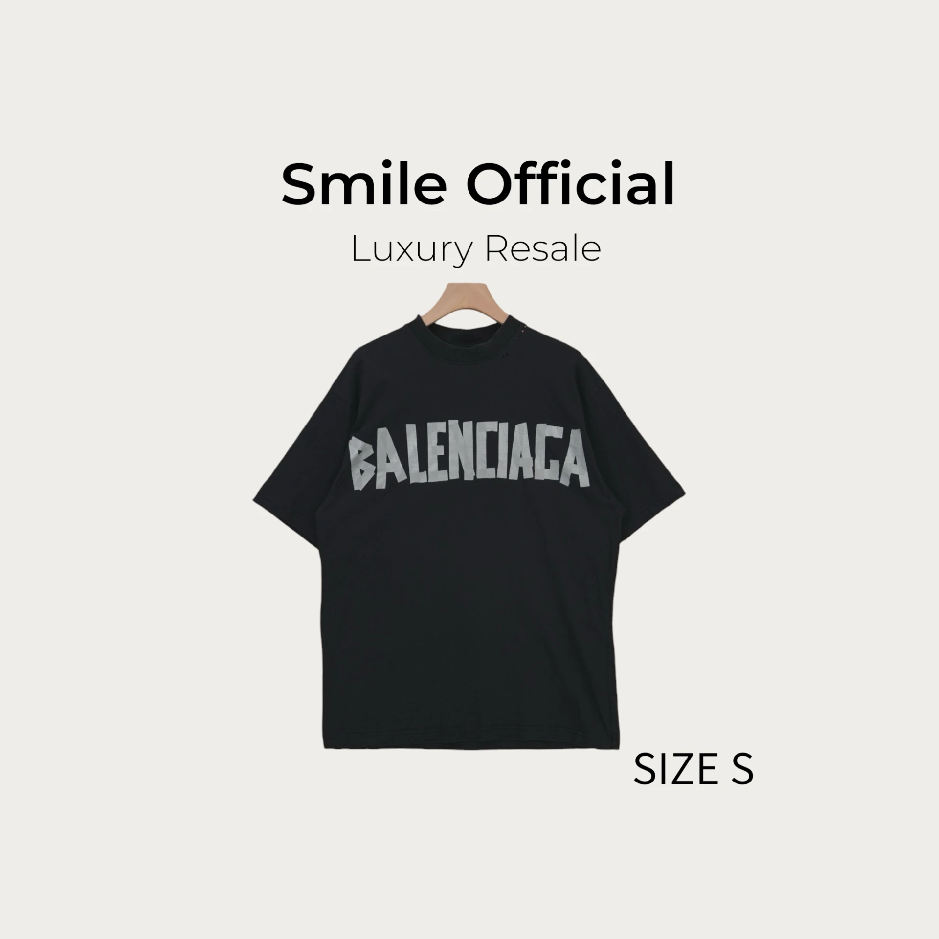 [SMILE] Balenciaga 巴黎世家 新款 銀色膠帶印花圓領T恤