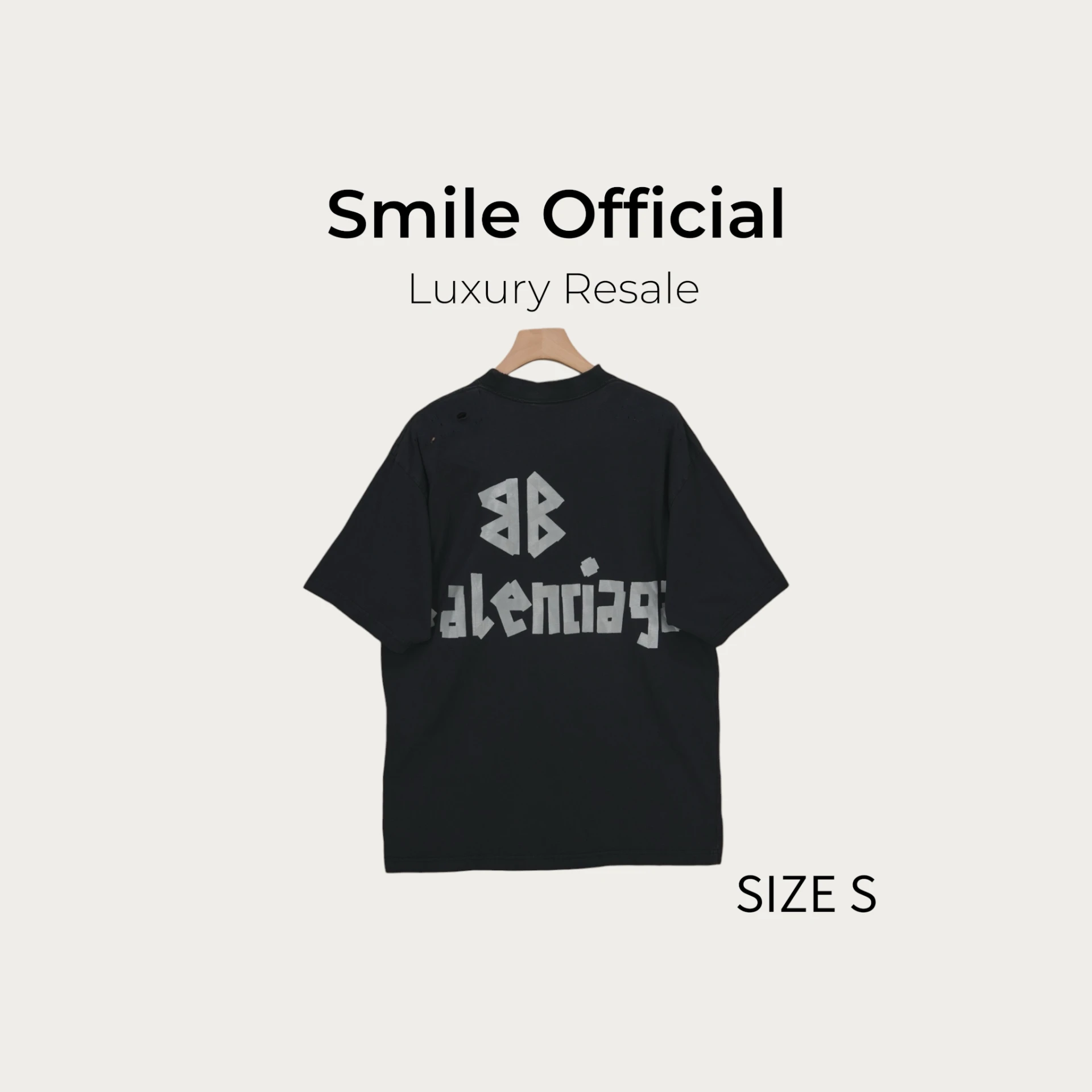 [SMILE] Balenciaga 巴黎世家 新款 銀色膠帶印花圓領T恤