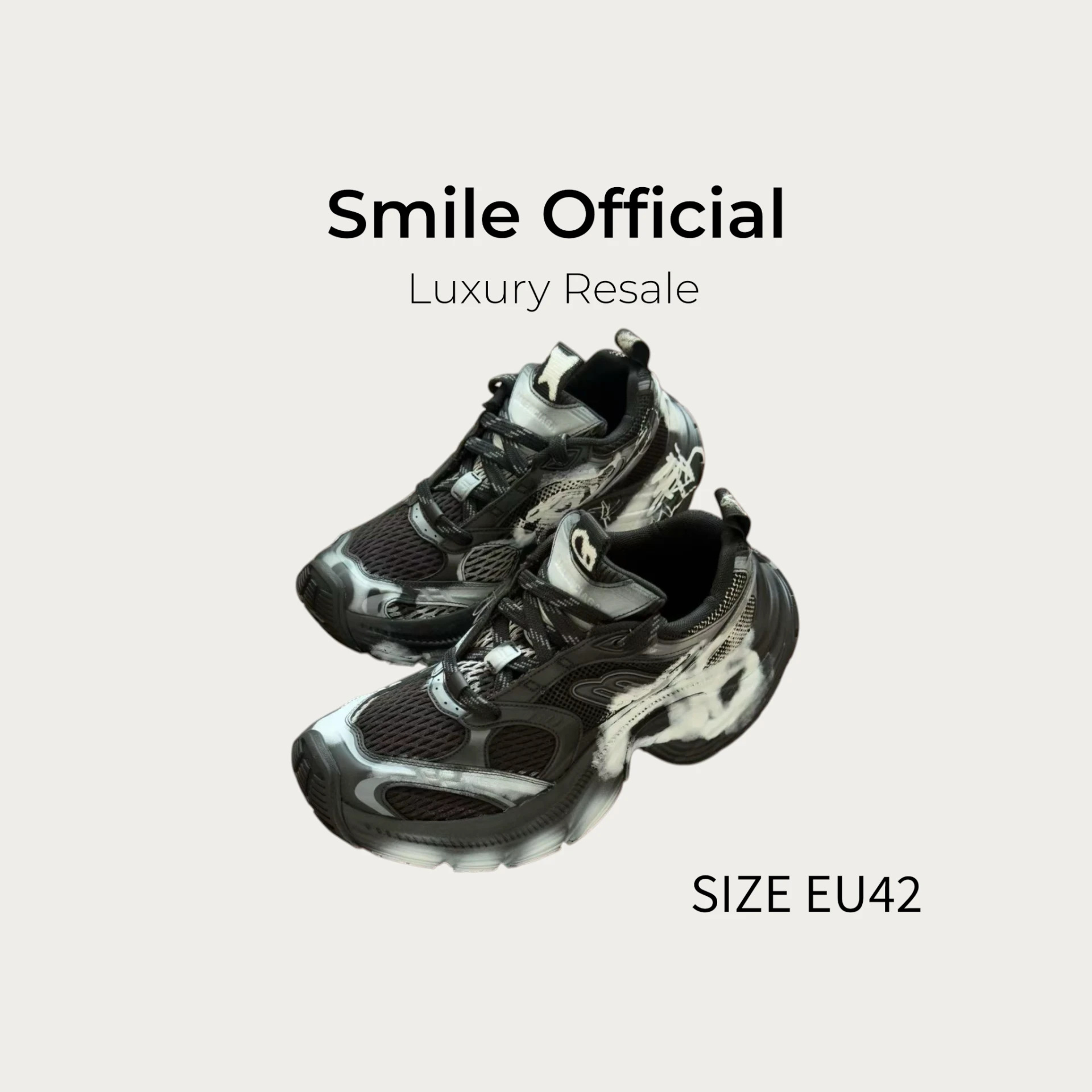 [SMILE] Balenciaga巴黎世家 6XL Graffiti  塗鴉 老爹鞋 男款 黑拼白色