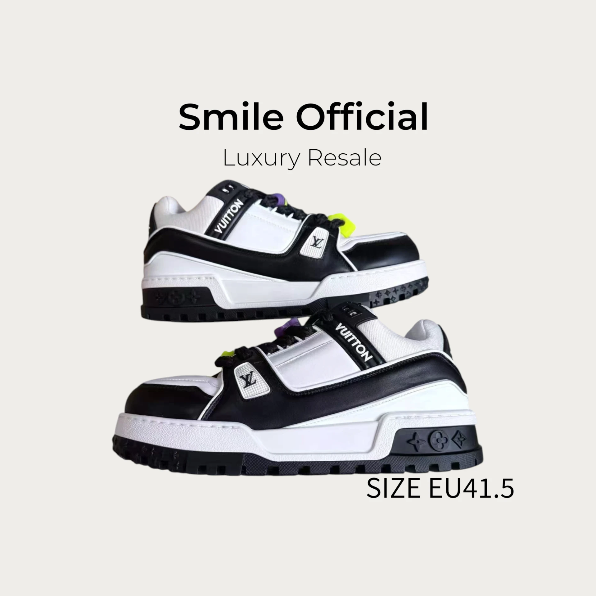 [SMILE] Louis Vuitton lv trainer maxi 胖丁 黑白 黑白熊貓