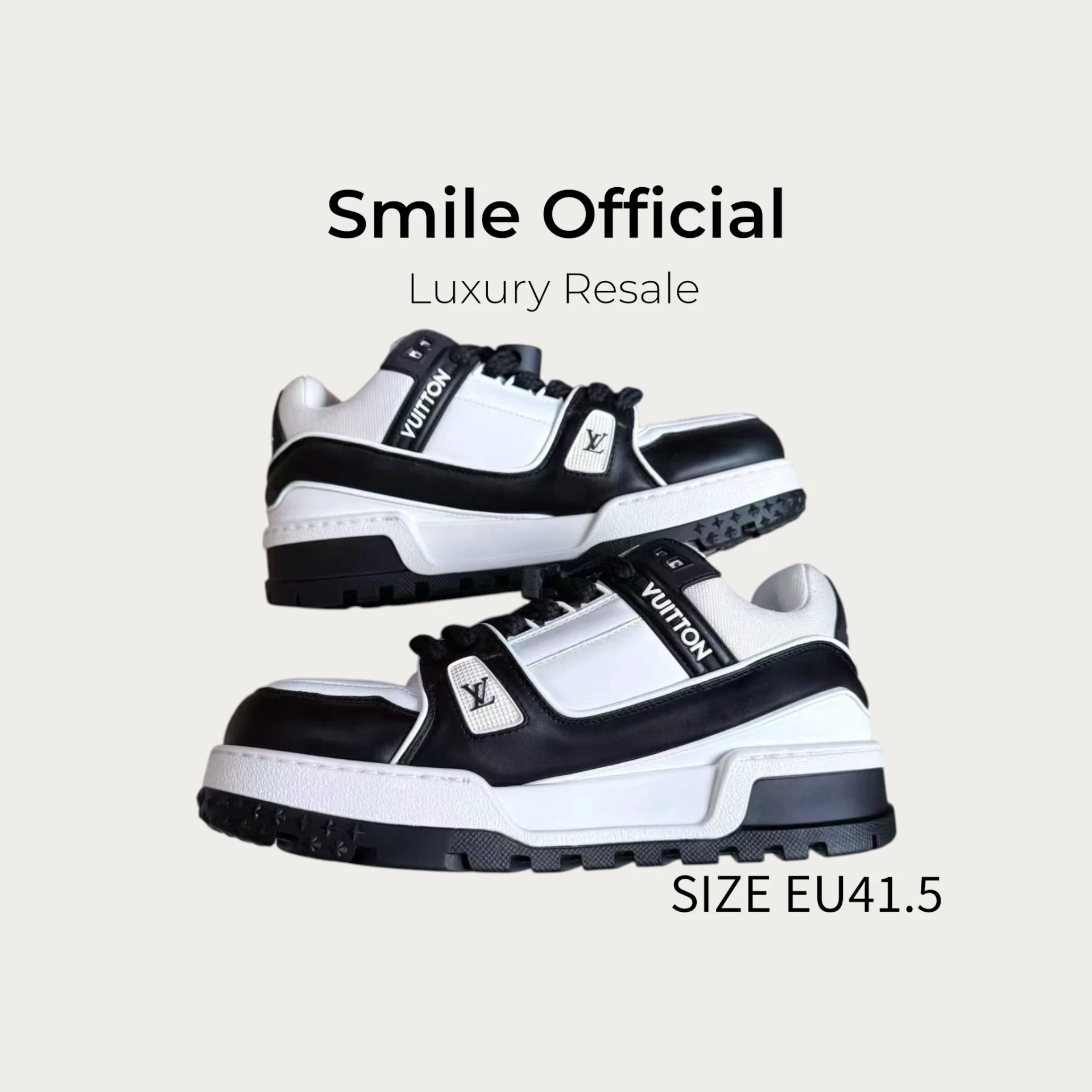 [SMILE] Louis Vuitton lv trainer maxi 胖丁 黑白 黑白熊貓