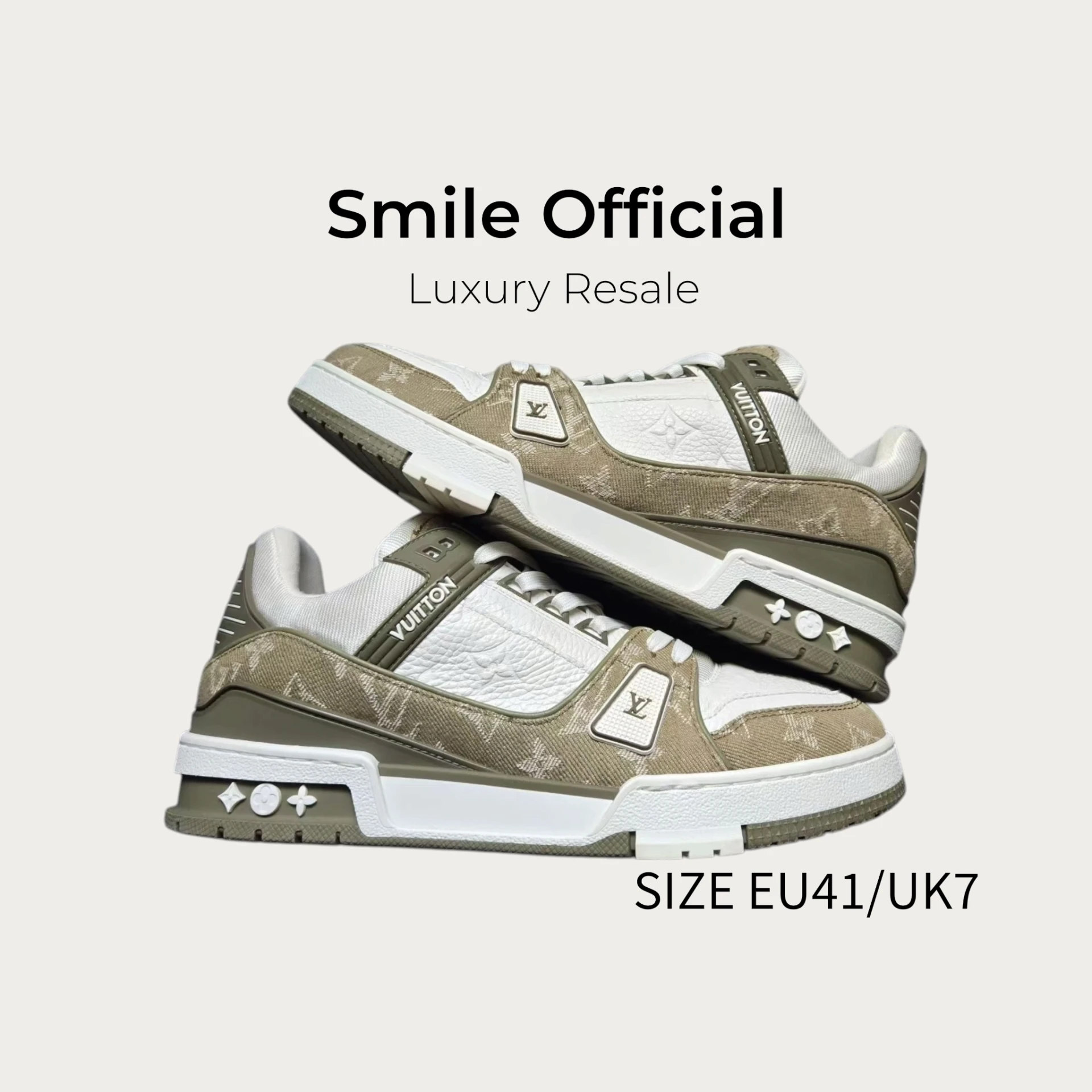 [SMILE] LOUIS VUITTON LV TRAINER 白綠牛仔