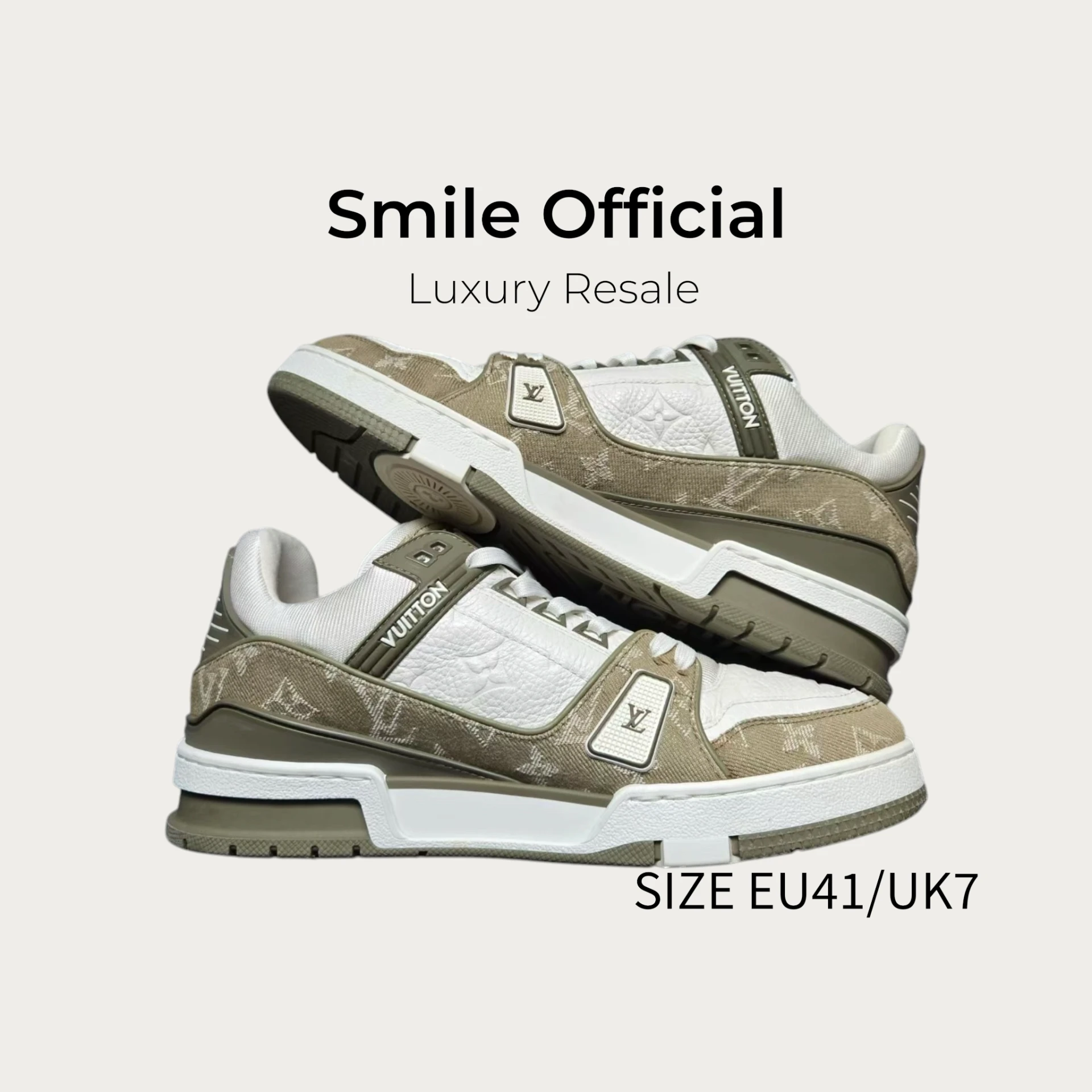 [SMILE] LOUIS VUITTON LV TRAINER 白綠牛仔