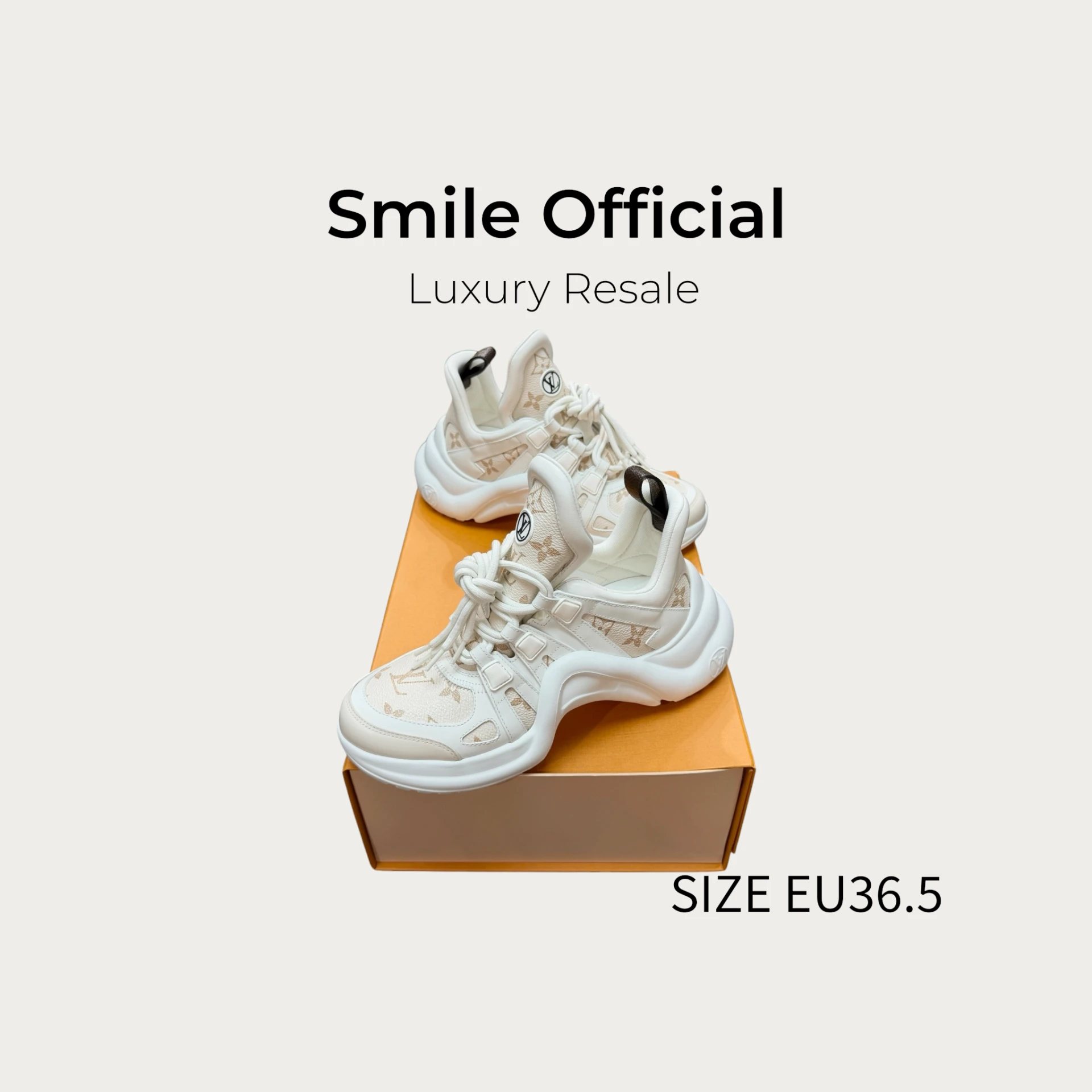 [SMILE] Louis Vuitton LV Archlight 老花 米色 拱橋 皮質 老爹鞋