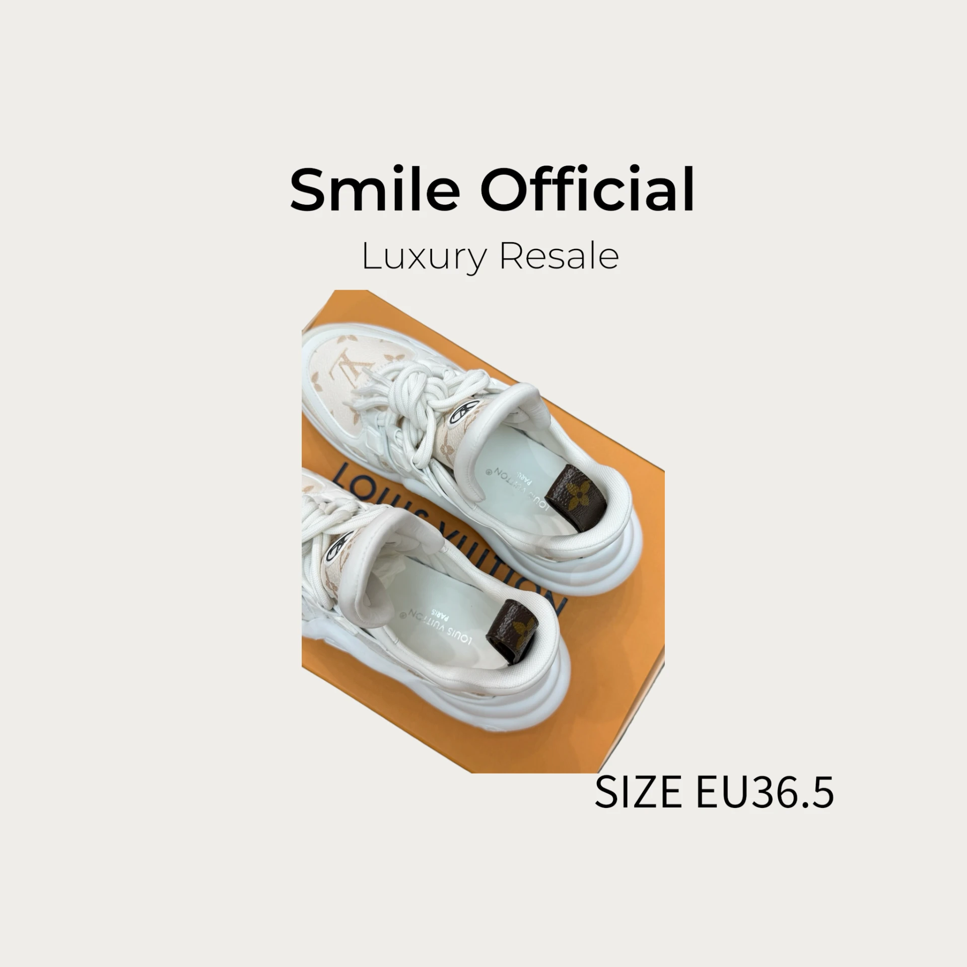 [SMILE] Louis Vuitton LV Archlight 老花 米色 拱橋 皮質 老爹鞋