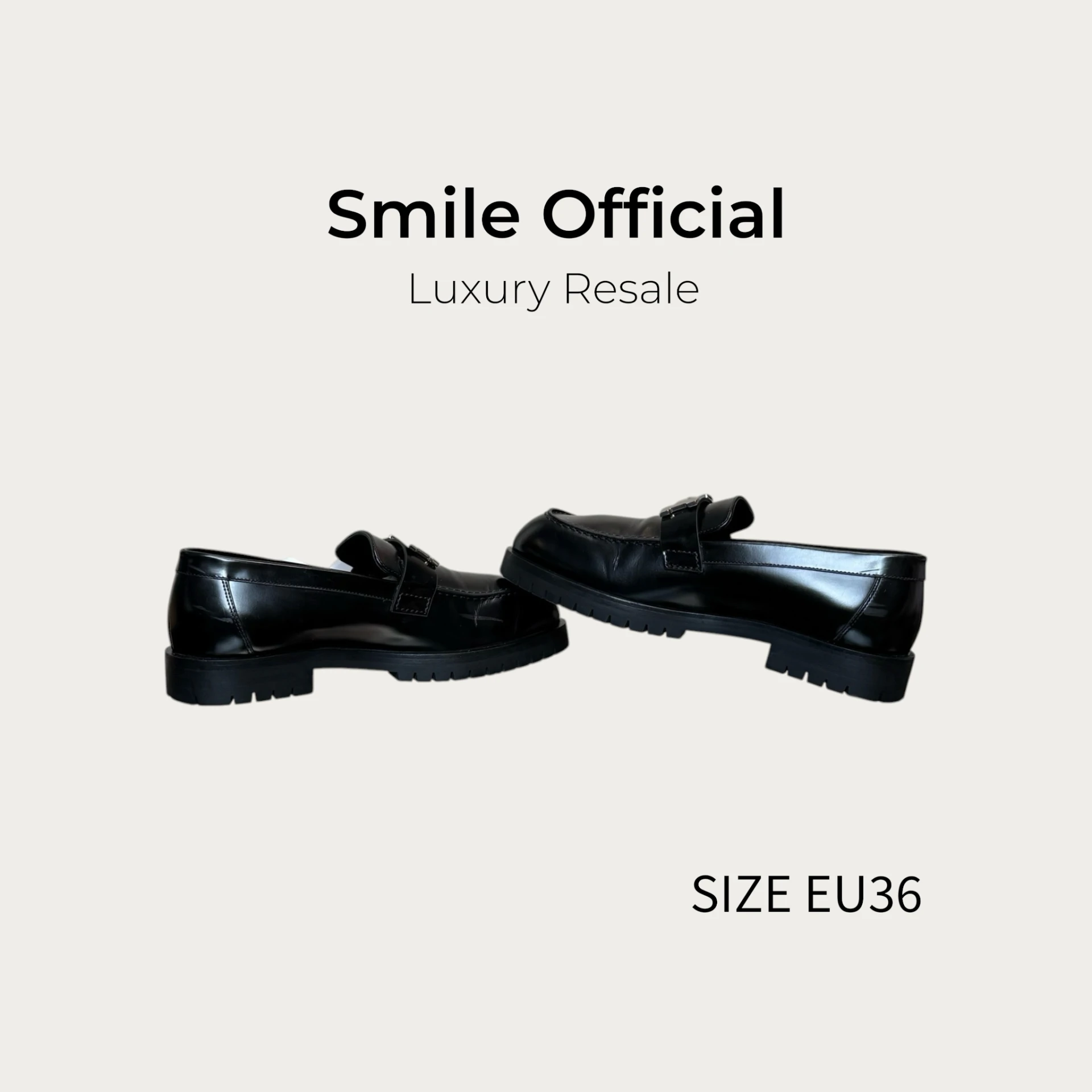 [SMILE] HERMES 愛馬仕 Faubourg 黑色銀扣樂福鞋