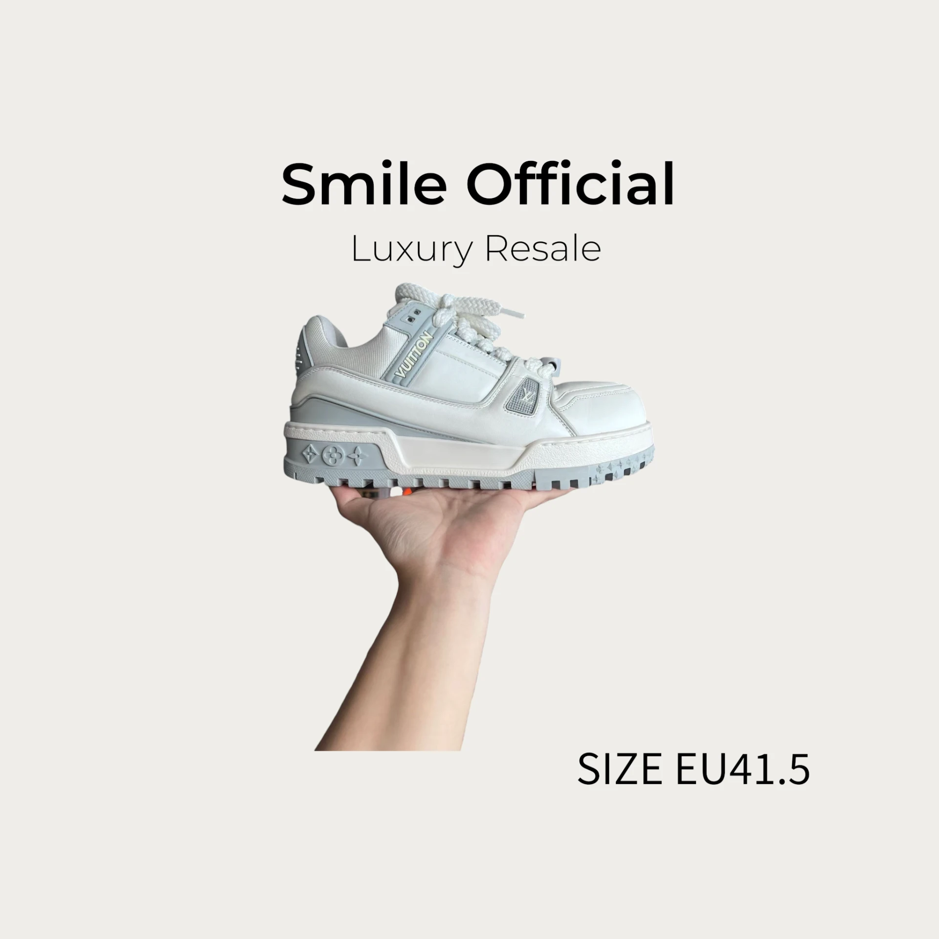 [SMILE] Louis Vuitton lv trainer maxi 小胖丁 白灰