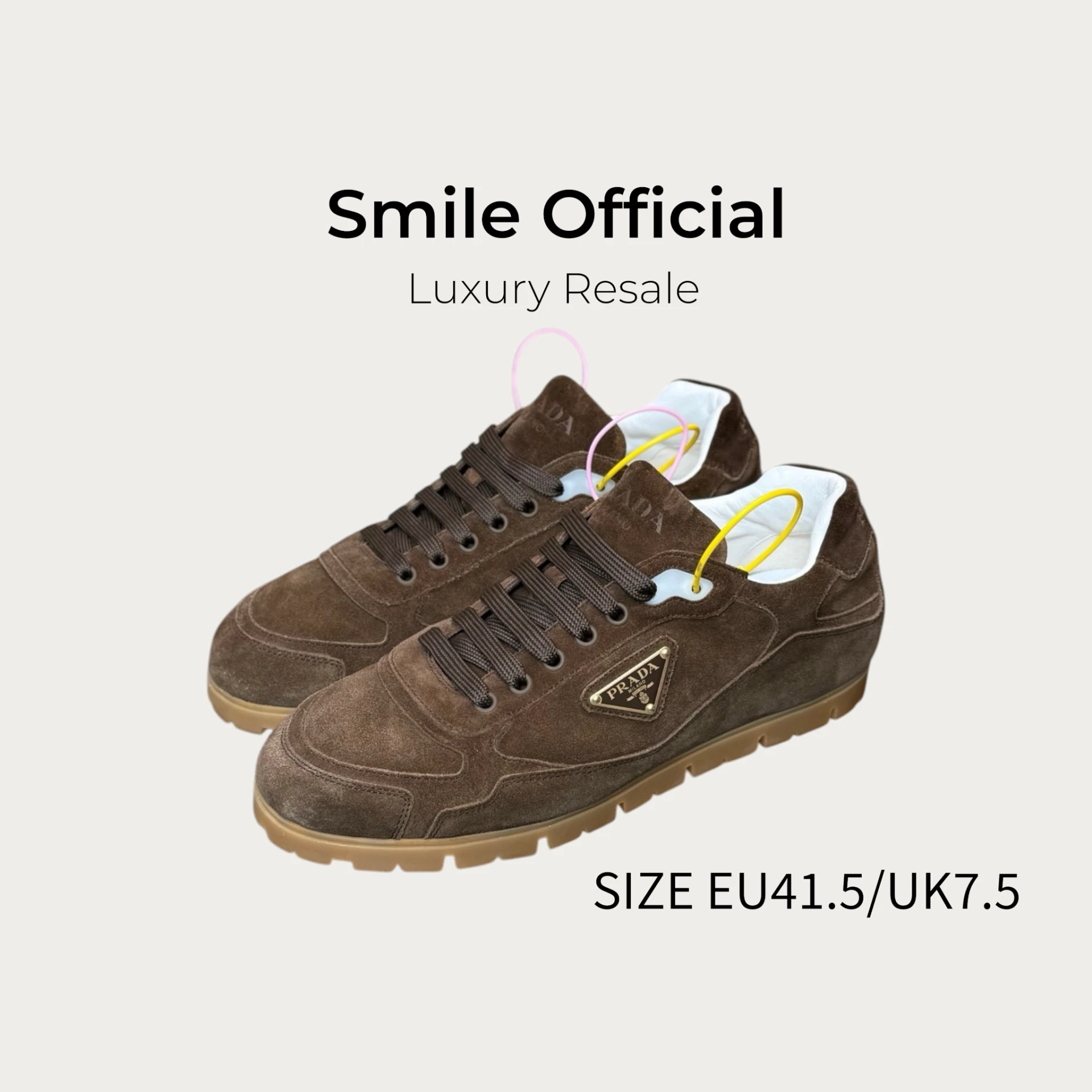 [SMILE] Prada Trail 棕色翻毛皮三角標德訓鞋