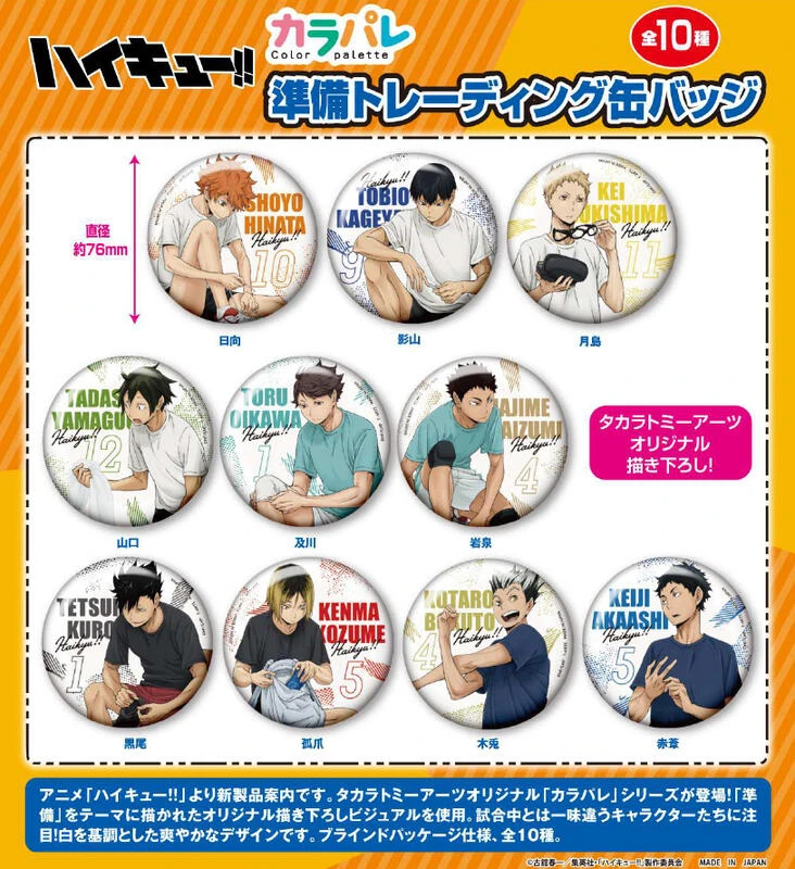 【現貨】TTA 排球少年!! 準備 胸章收藏集 徽章 中盒10入