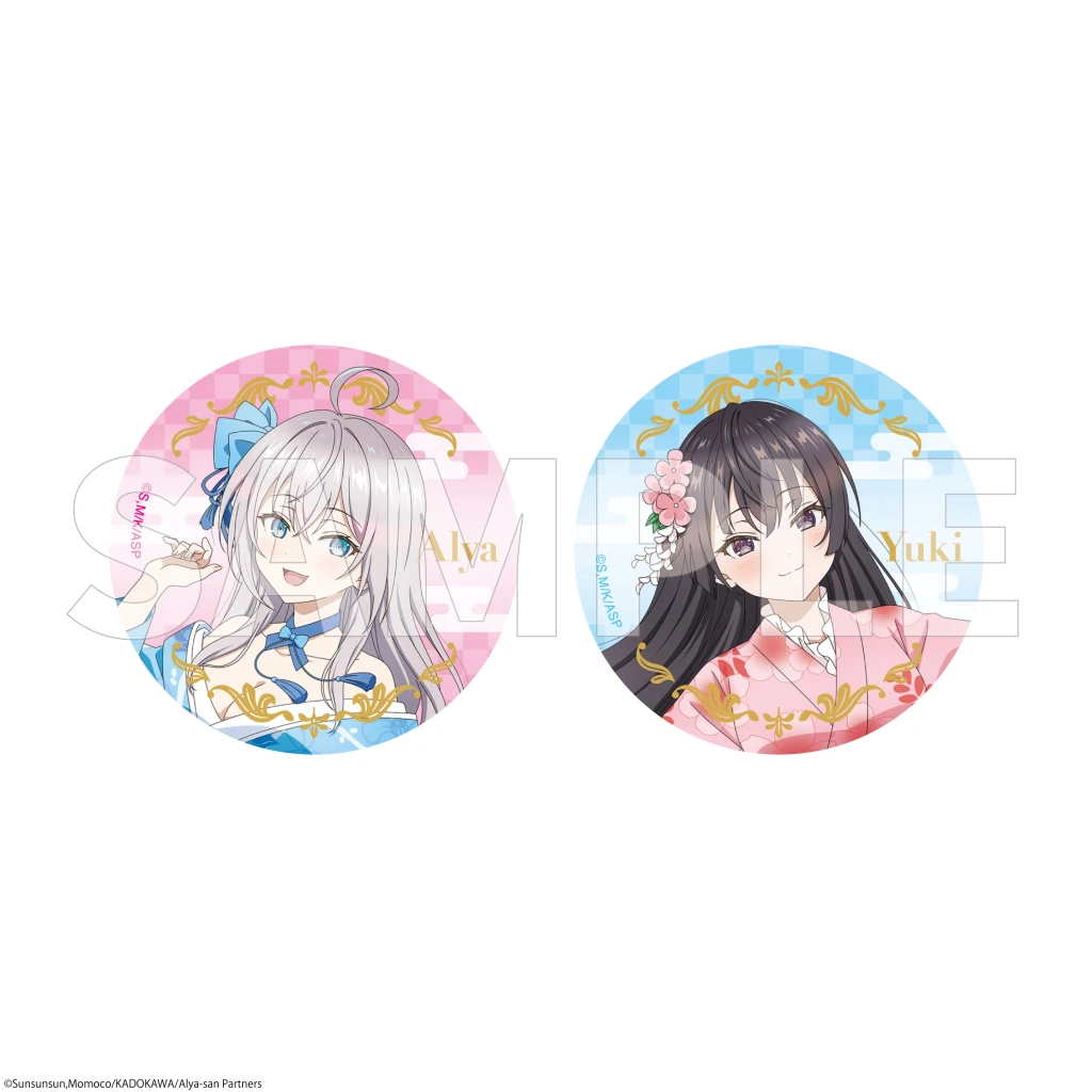 【現貨】角川 不時輕聲地以俄語遮羞的鄰座艾莉同學 和服 胸章套組 徽章 艾莉&有希