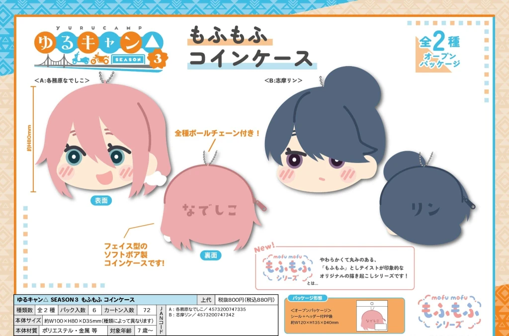 【現貨】XEBEC 搖曳露營△ 第3季 毛絨絨大頭零錢包 2款分售