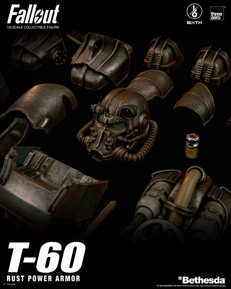 27年第一季預購 Threezero 1/6 異塵餘生 T-60 鏽蝕動力裝甲 36.8cm