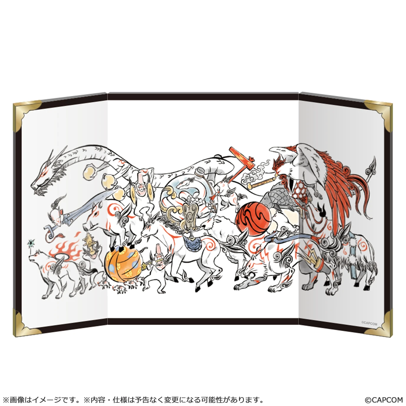 27年3月預購 CAPCOM 大神 20週年紀念 復刻藝術企劃 迷你屏風 10週年 ⚫