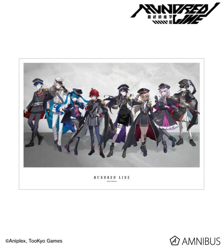12月預購 AMNIBUS 百日戰記 最終防衛學園 軍服風服裝 A3霧面海報 集合 ⚫
