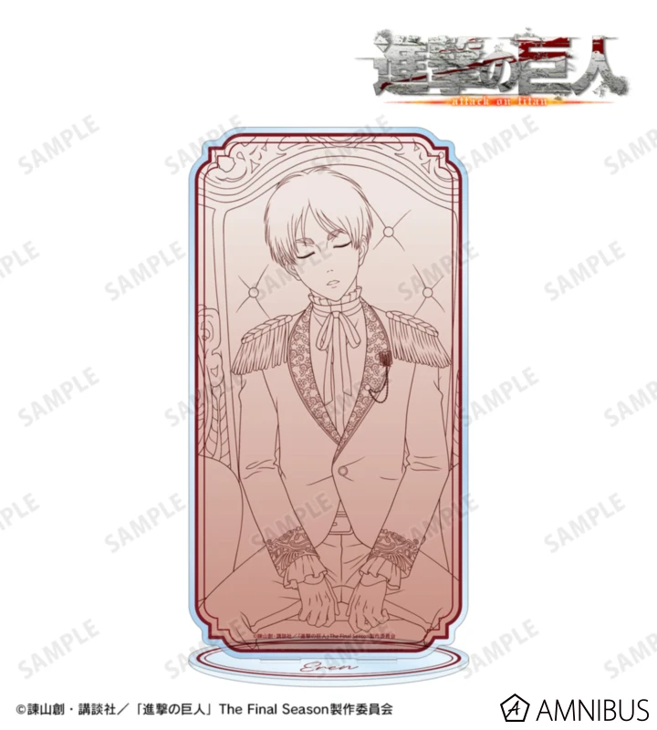 1月預購 AMNIBUS 進擊的巨人 夢見王座ver. 特大壓克力立牌 艾連 線画ver. ⚫