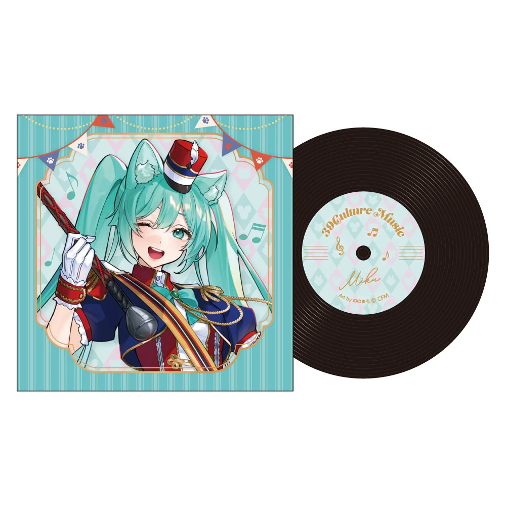 12月預購 piapro 初音未來 39Culture 2026 音樂 黑膠唱片風杯墊 初音未來 ⚫