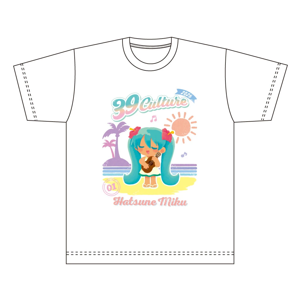 12月預購 piapro 初音未來 39Culture 2026 藝術 白色純棉T恤 M ⚫
