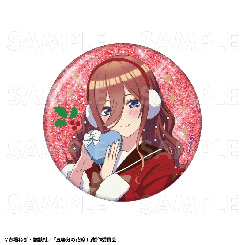 12月預購 TEAM 五等分的新娘 冬季模式&聖誕節模式 76mm閃亮胸章 徽章 中野三玖：聖誕節模式 ⚫
