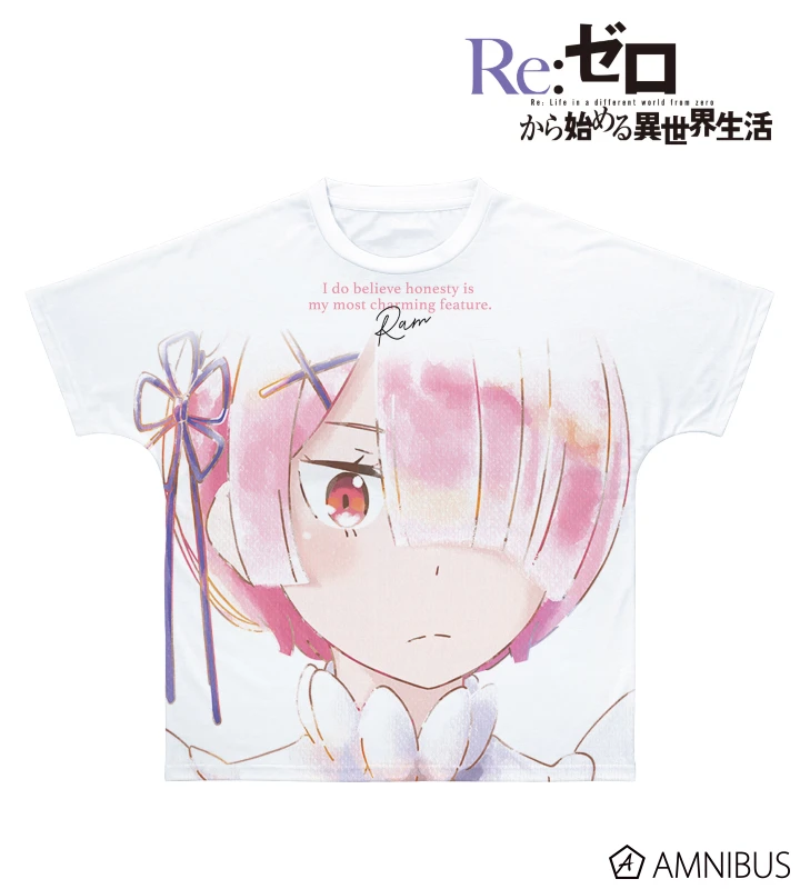 1月預購 AMNIBUS「Re:從零開始的異世界生活」拉姆 Ani-Art aqua label 全彩滿版T恤 男女通用 免訂金 ⚫