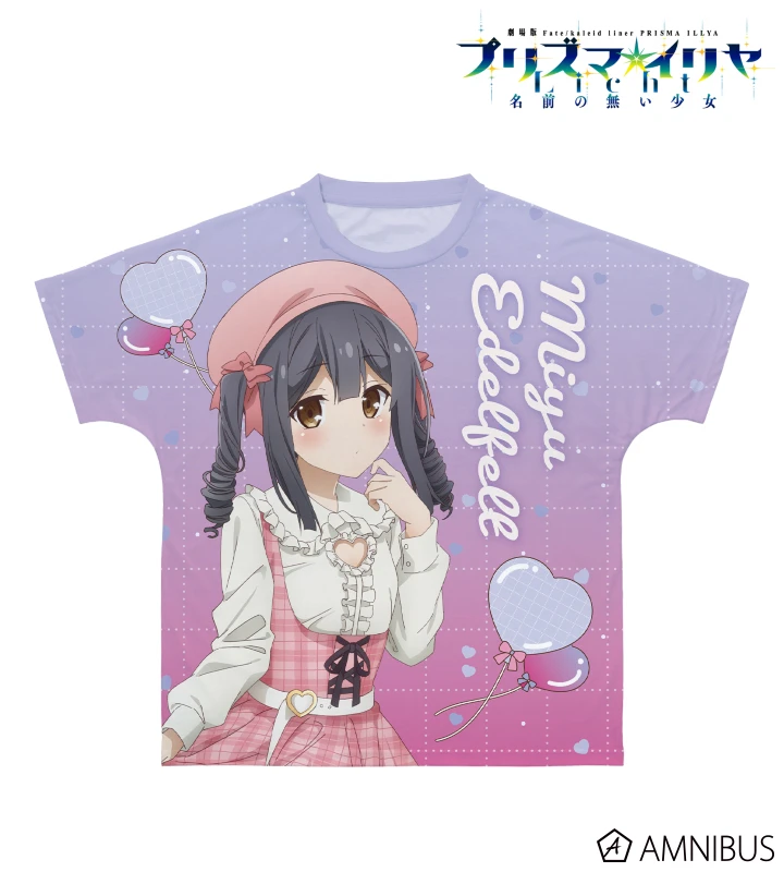1月預購 AMNIBUS「劇場版 Fate/kaleid liner 魔法少女☆伊莉雅 Licht 無名的少女」  美遊 PINK kawaii style Ver. 全彩滿版T恤 男女通用 免訂金 ⚫