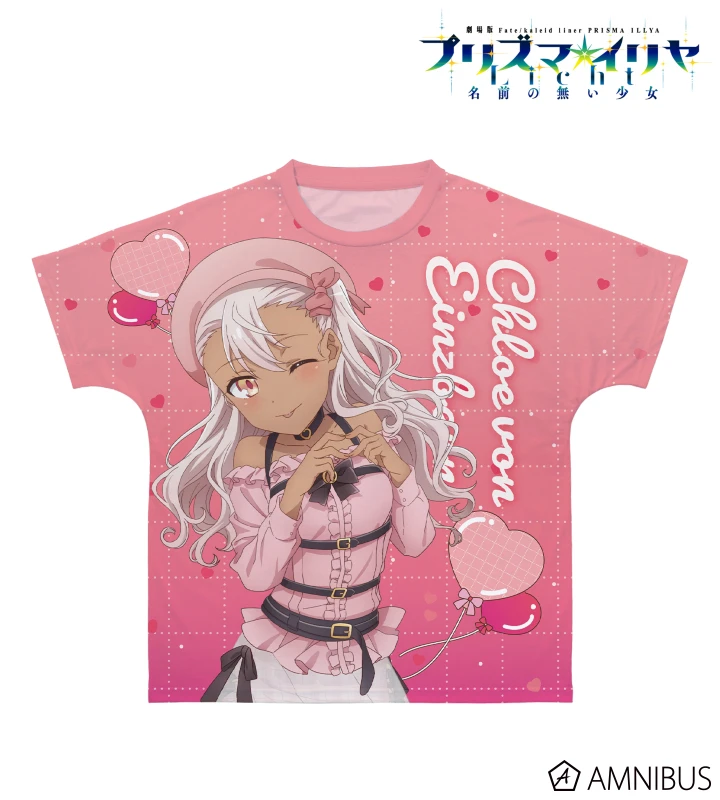1月預購 AMNIBUS「劇場版 Fate/kaleid liner 魔法少女☆伊莉雅 Licht 無名的少女」  克洛伊 PINK kawaii style Ver. 全彩滿版T恤 男女通用 免訂金 ⚫