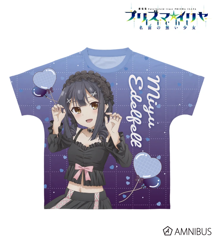 1月預購 AMNIBUS「劇場版 Fate/kaleid liner 魔法少女☆伊莉雅 Licht 無名的少女」  美遊 BLACK kawaii style Ver. 全彩滿版T恤 男女通用 免訂金 ⚫