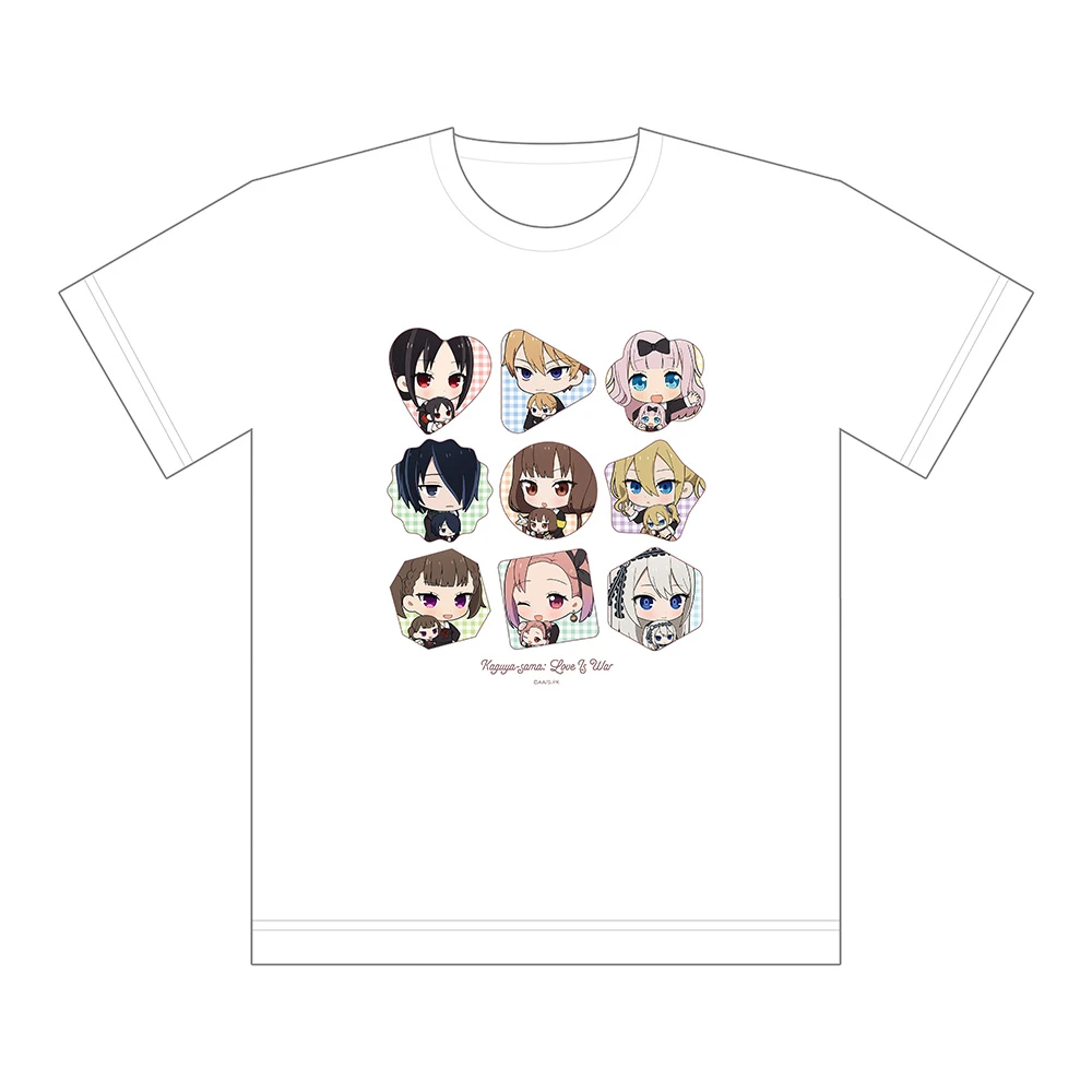 1月預購 窗簾魂 輝夜姬想讓人告白 邁向大人的階梯 Tiny Friends Q版角色白色純棉T恤 ⚫